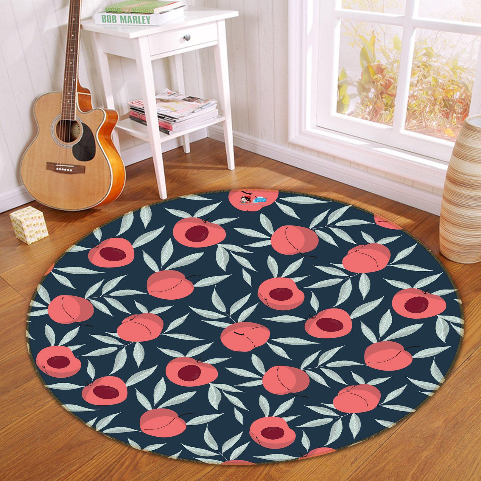 3D Red Flowers 10572 Kashmira Jayaprakash Rug Round Non Slip Rug Mat