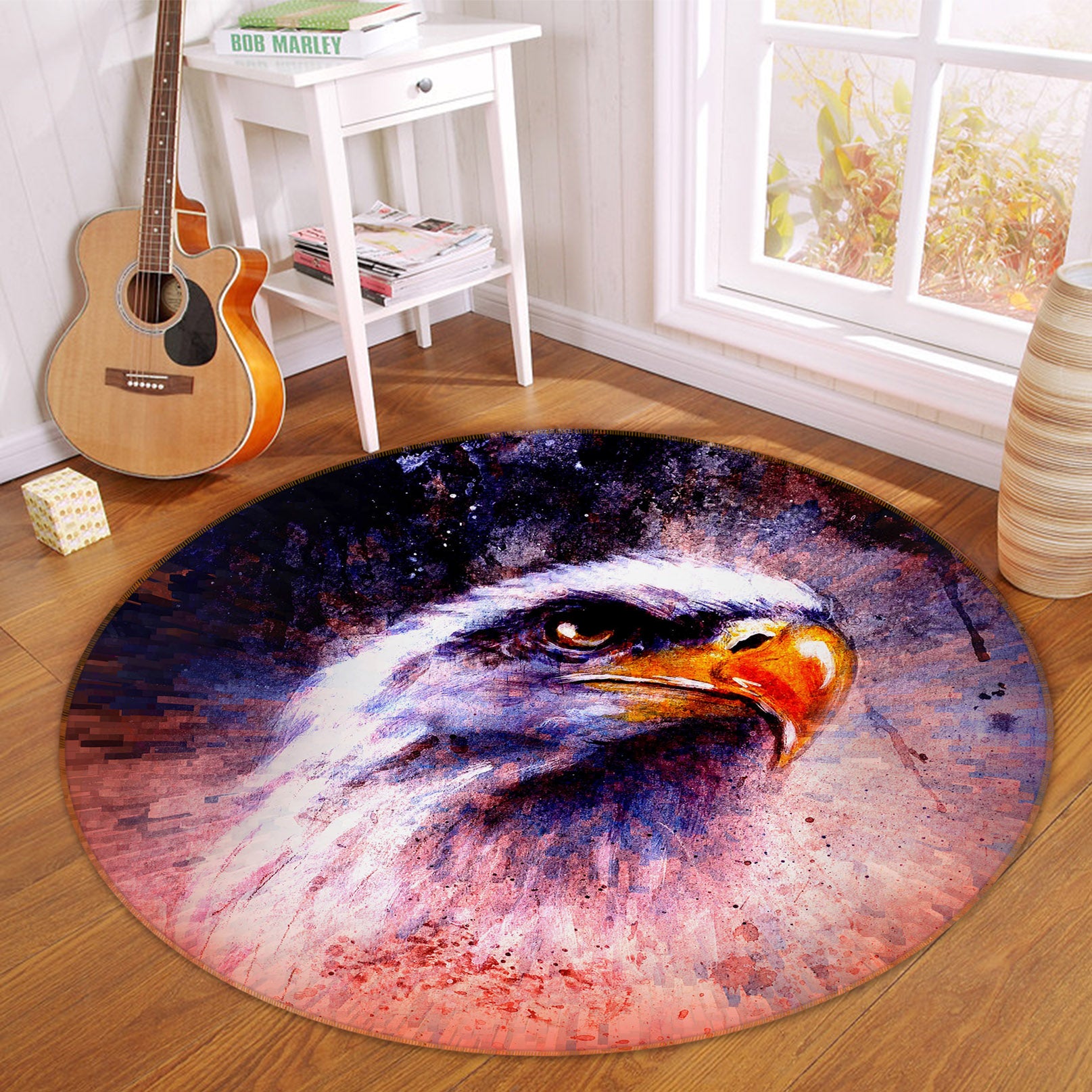 3D Eagle 37222 Animal Round Non Slip Rug Mat