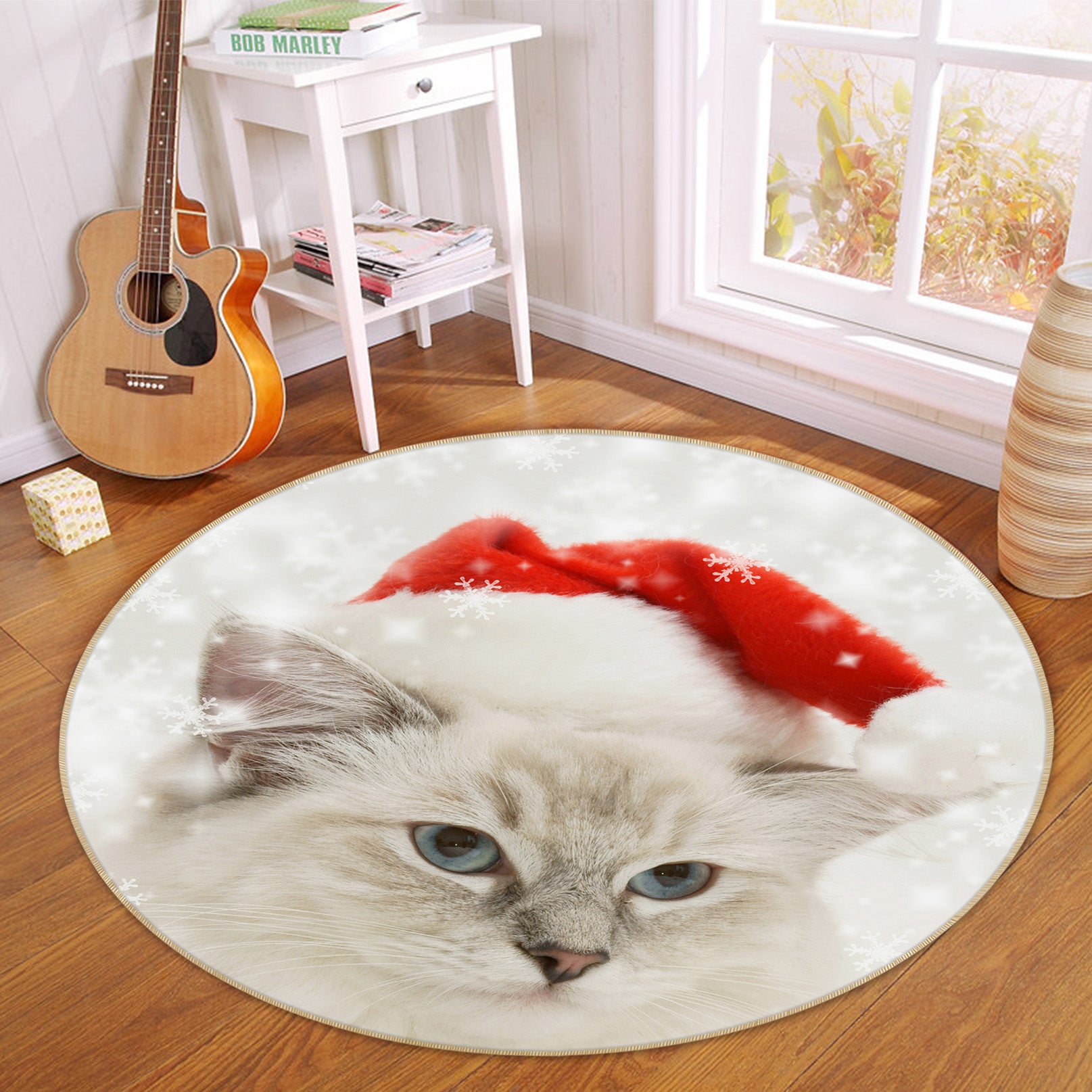 3D Cat 82012 Animal Round Non Slip Rug Mat