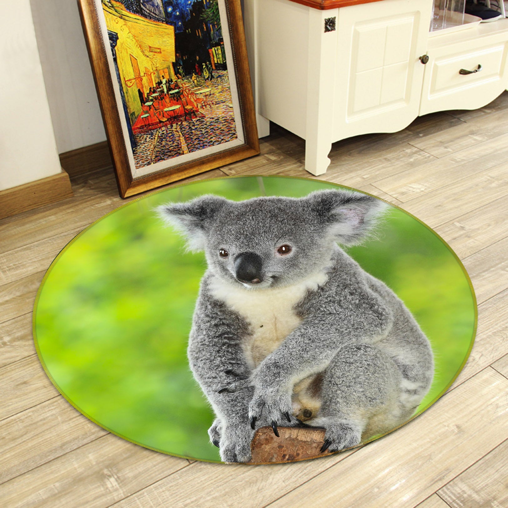 3D Koala 37187 Animal Round Non Slip Rug Mat