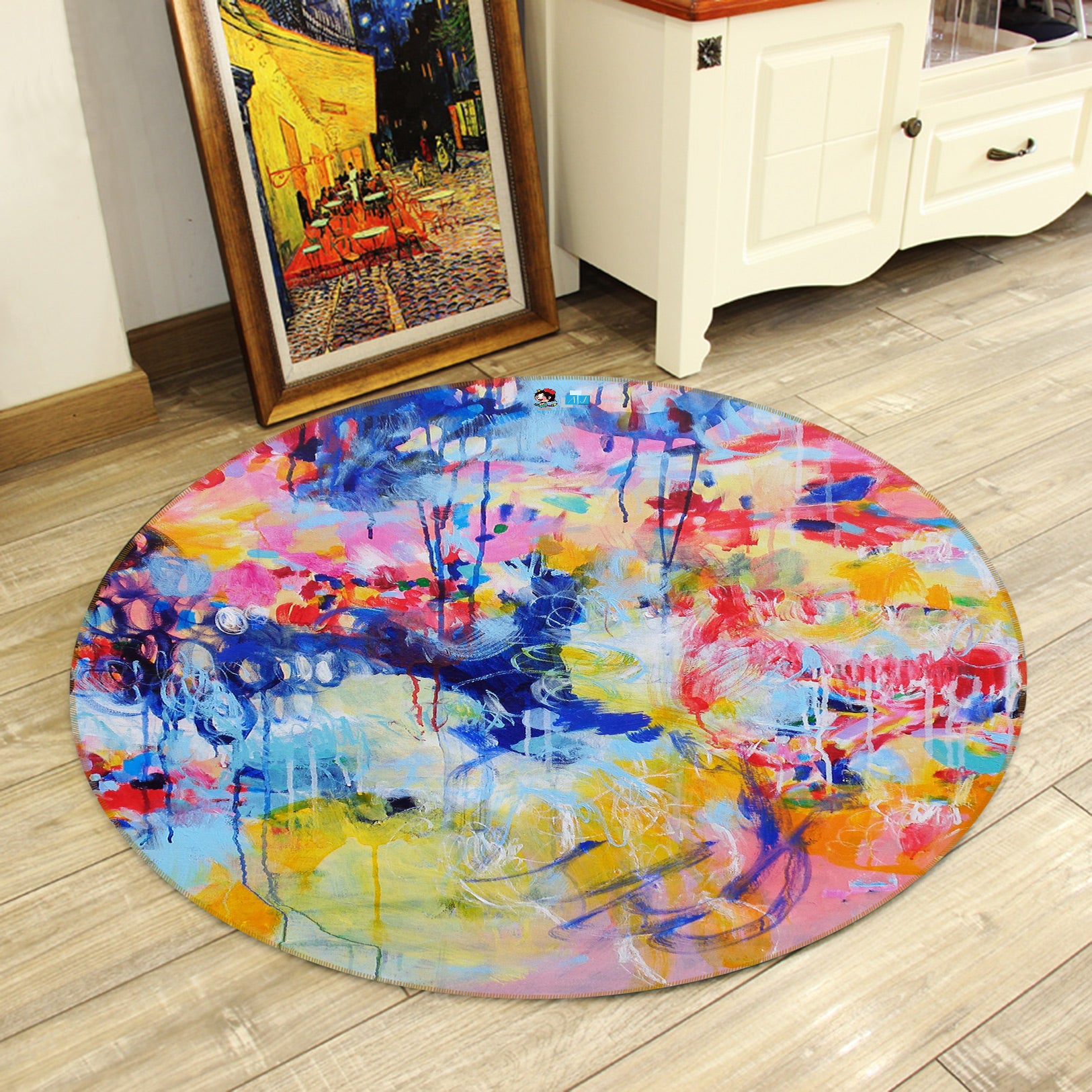 3D Watercolor Art 1358 Misako Chida Rug Round Non Slip Rug Mat