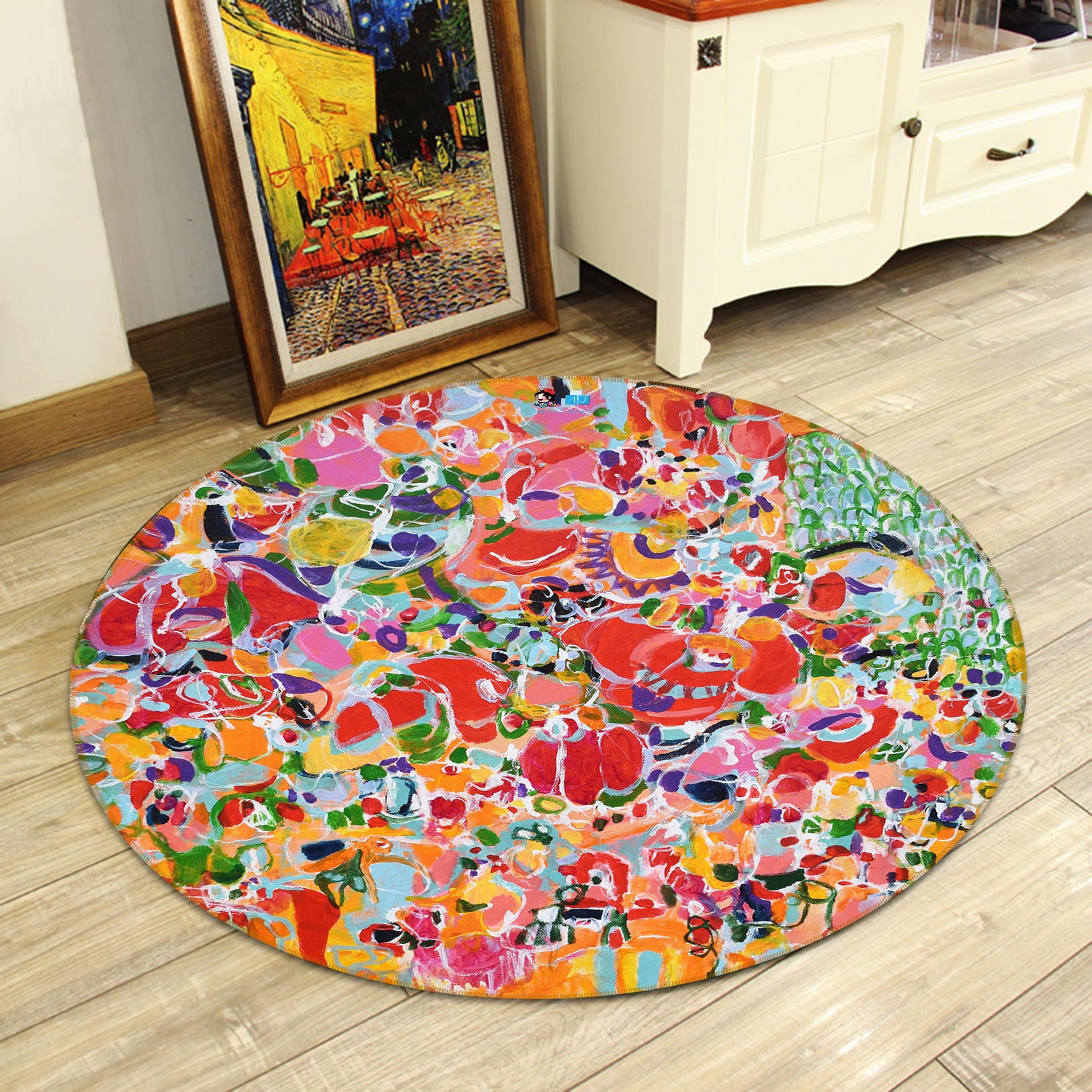 3D Painted Graffiti 1353 Misako Chida Rug Round Non Slip Rug Mat