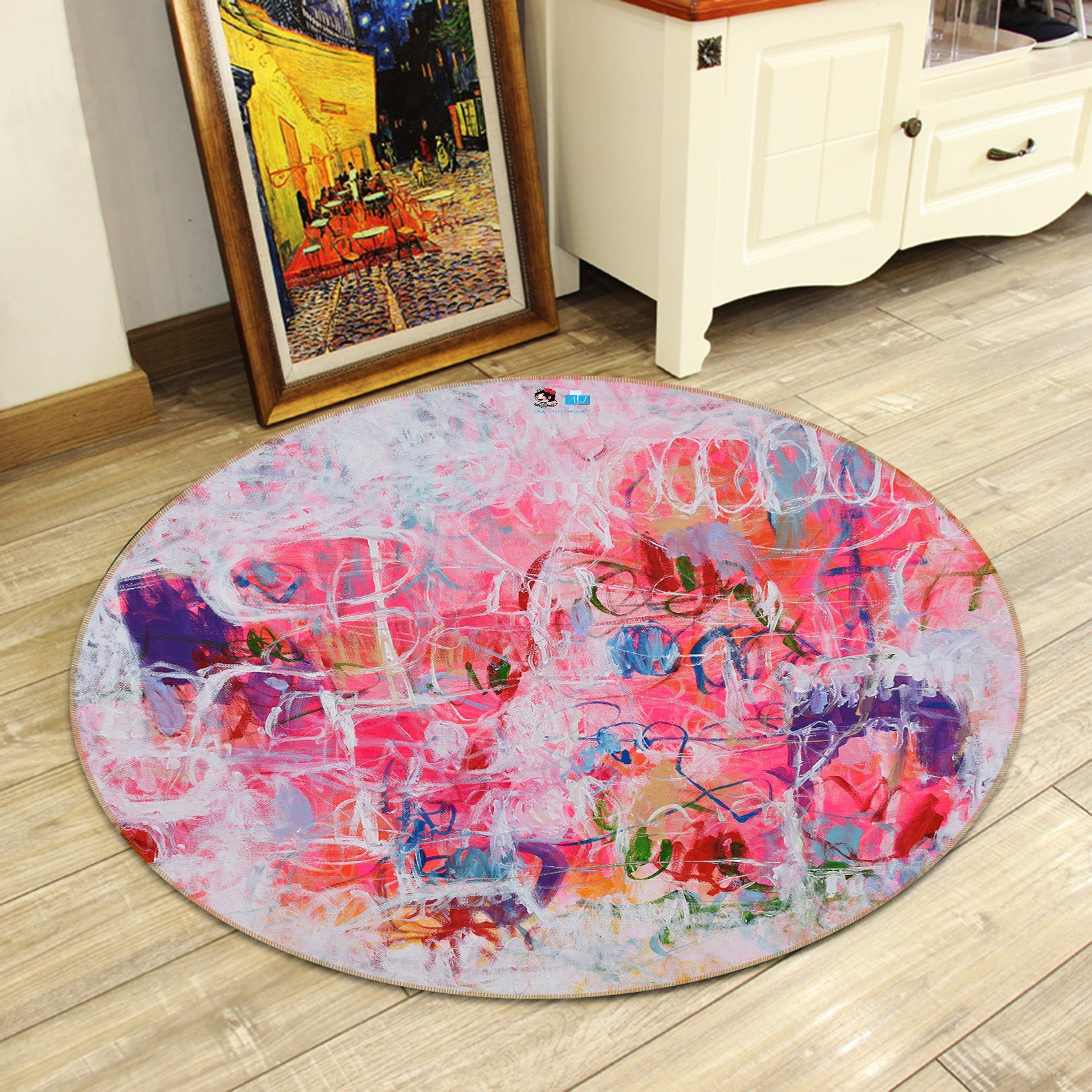 3D Graffiti Painting 1364 Misako Chida Rug Round Non Slip Rug Mat