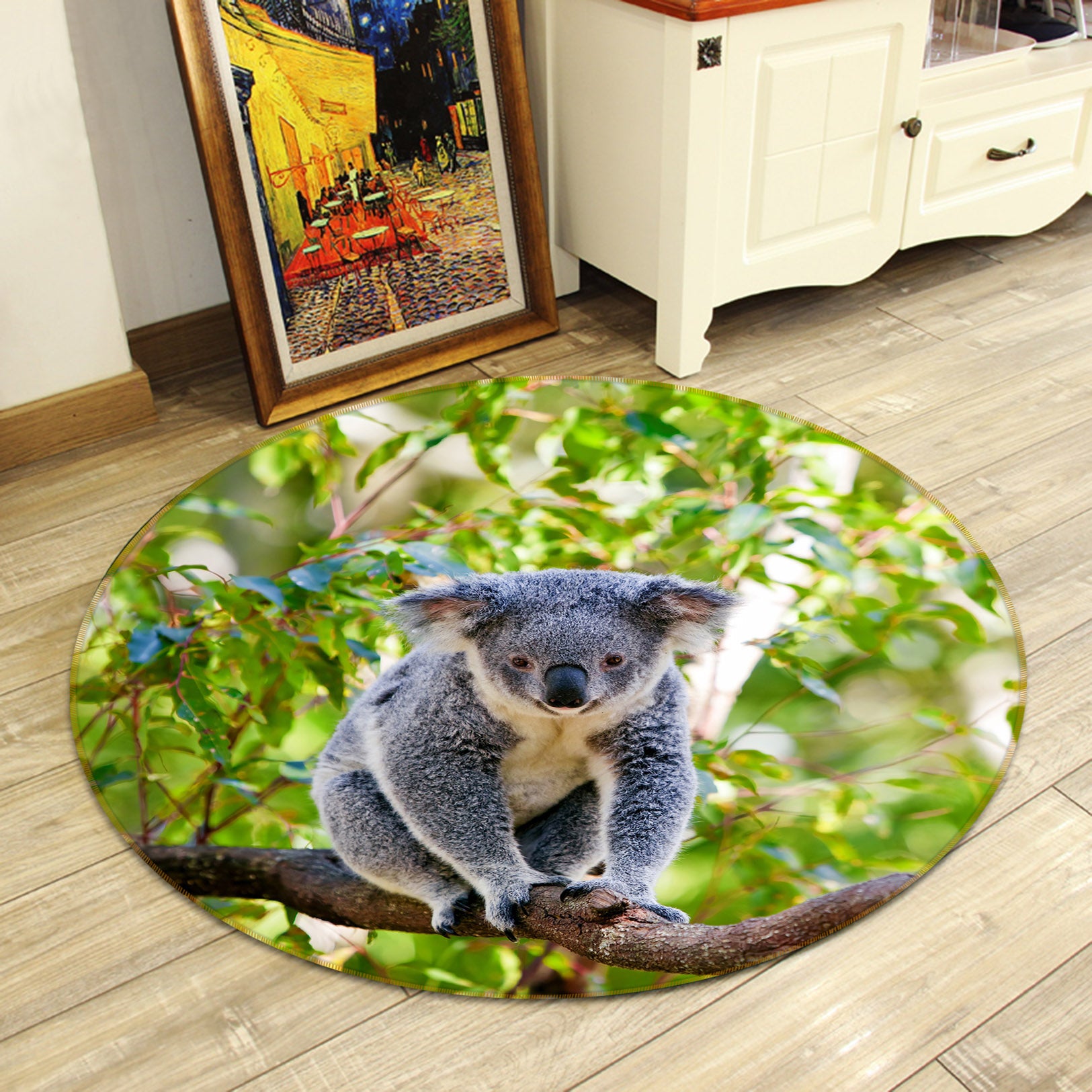 3D Koala 38081 Animal Round Non Slip Rug Mat