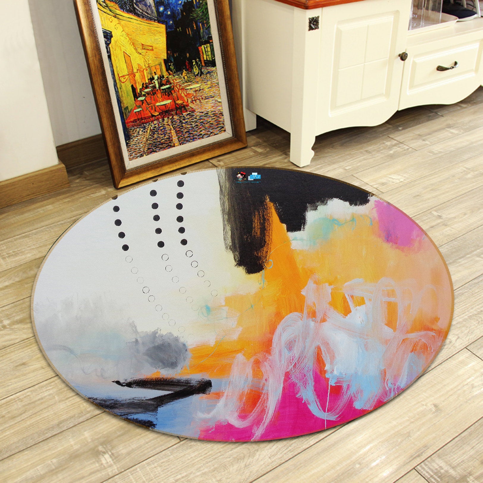 3D Color Cloud 1406 Misako Chida Rug Round Non Slip Rug Mat