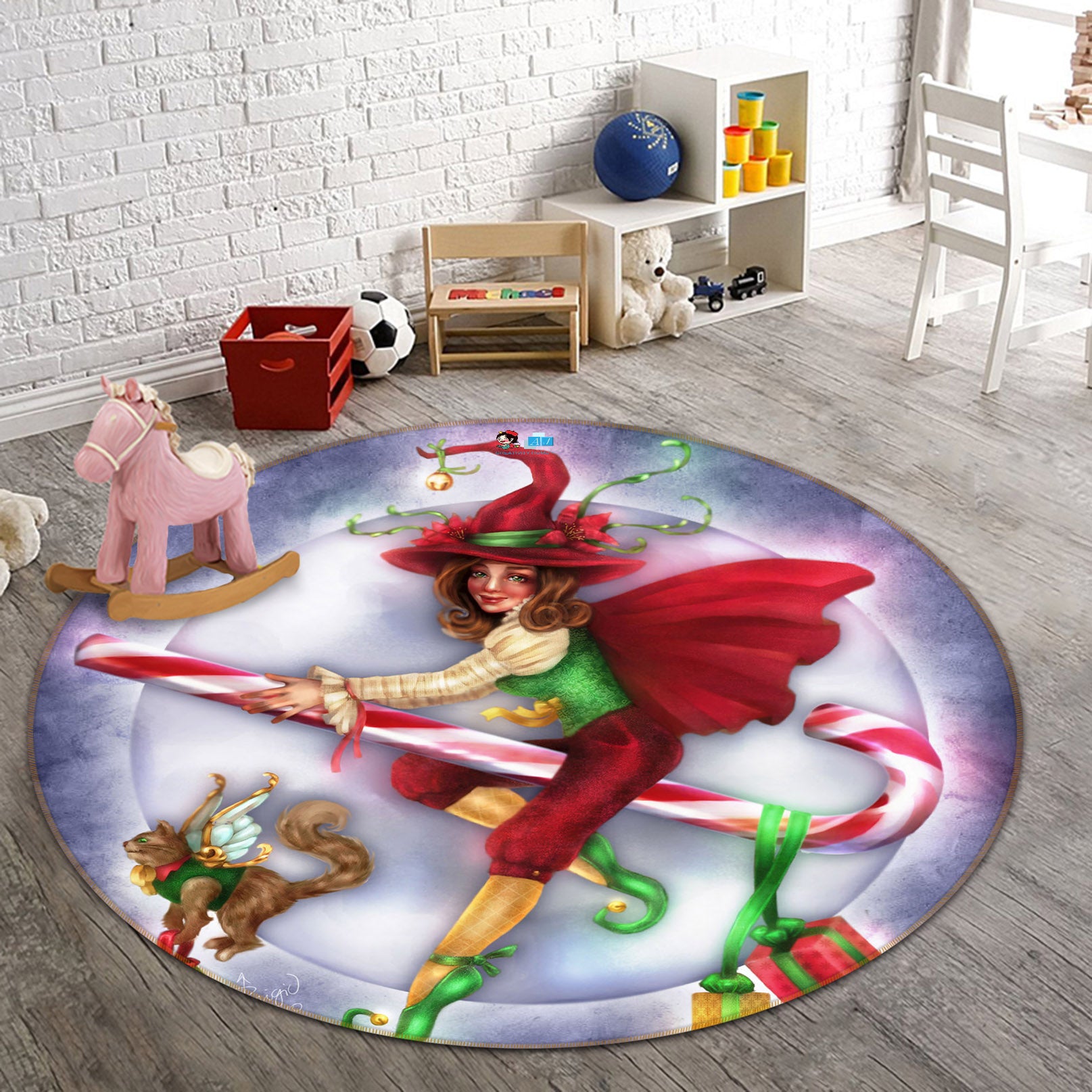 3D Gift Magic Girl 8900 Brigid Ashwood Rug Round Non Slip Rug Mat