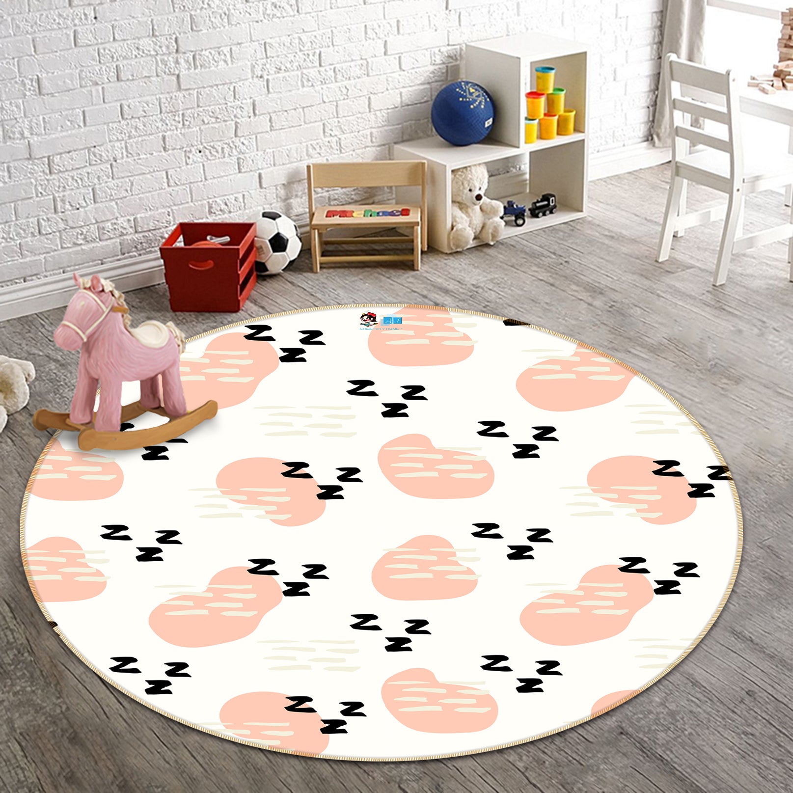 3D Pink Circle Black White Pattern 10598 Kashmira Jayaprakash Rug Round Non Slip Rug Mat