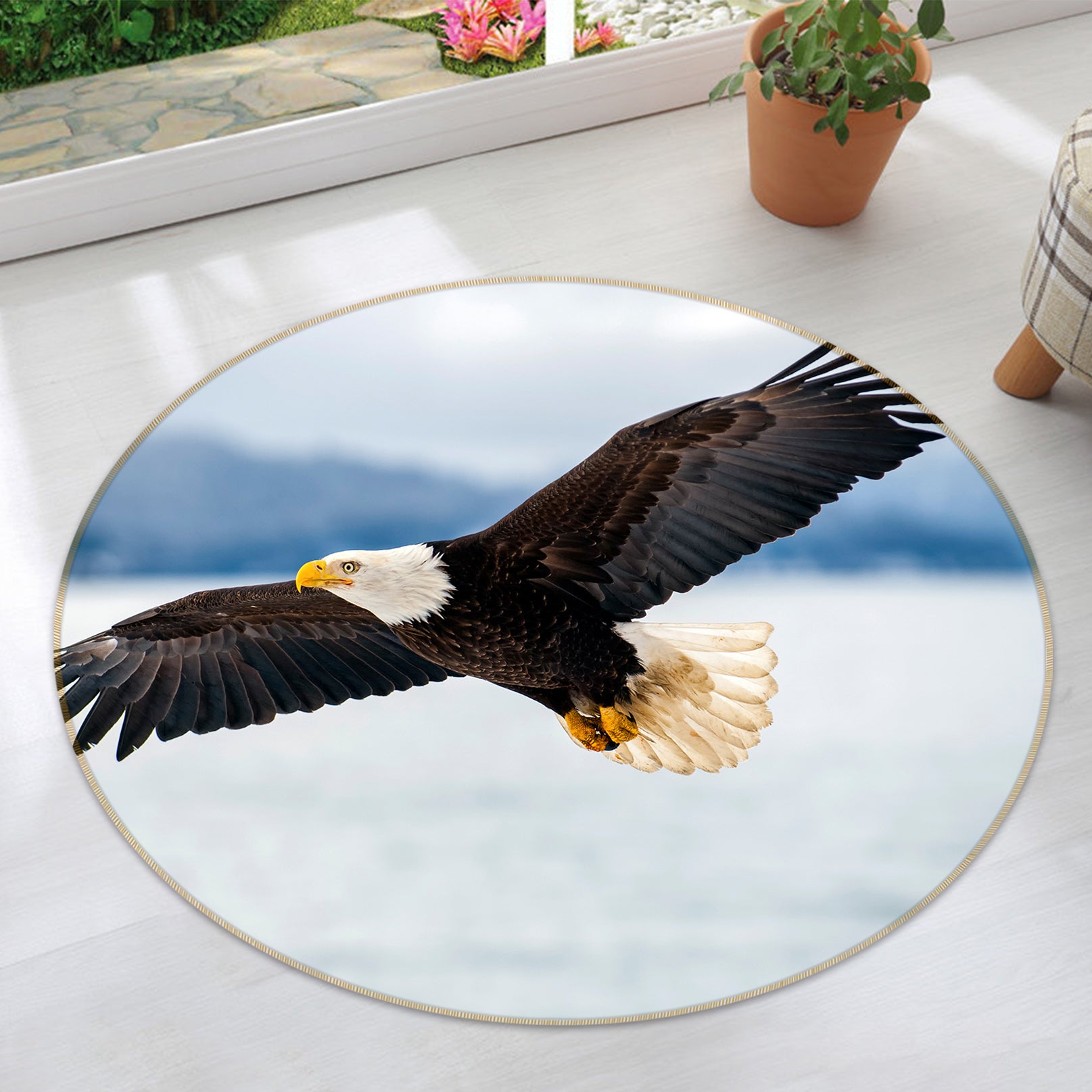 3D Eagle 38080 Animal Round Non Slip Rug Mat