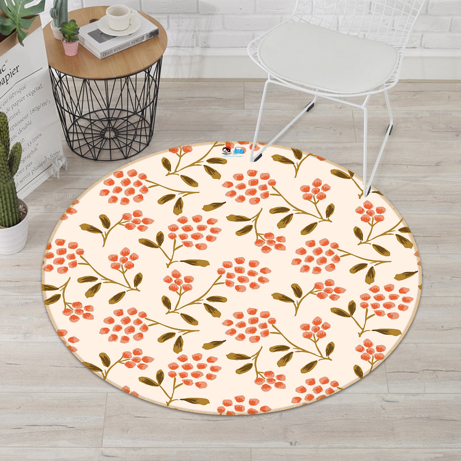 3D Red Polka Dot Flower 10537 Kashmira Jayaprakash Rug Round Non Slip Rug Mat