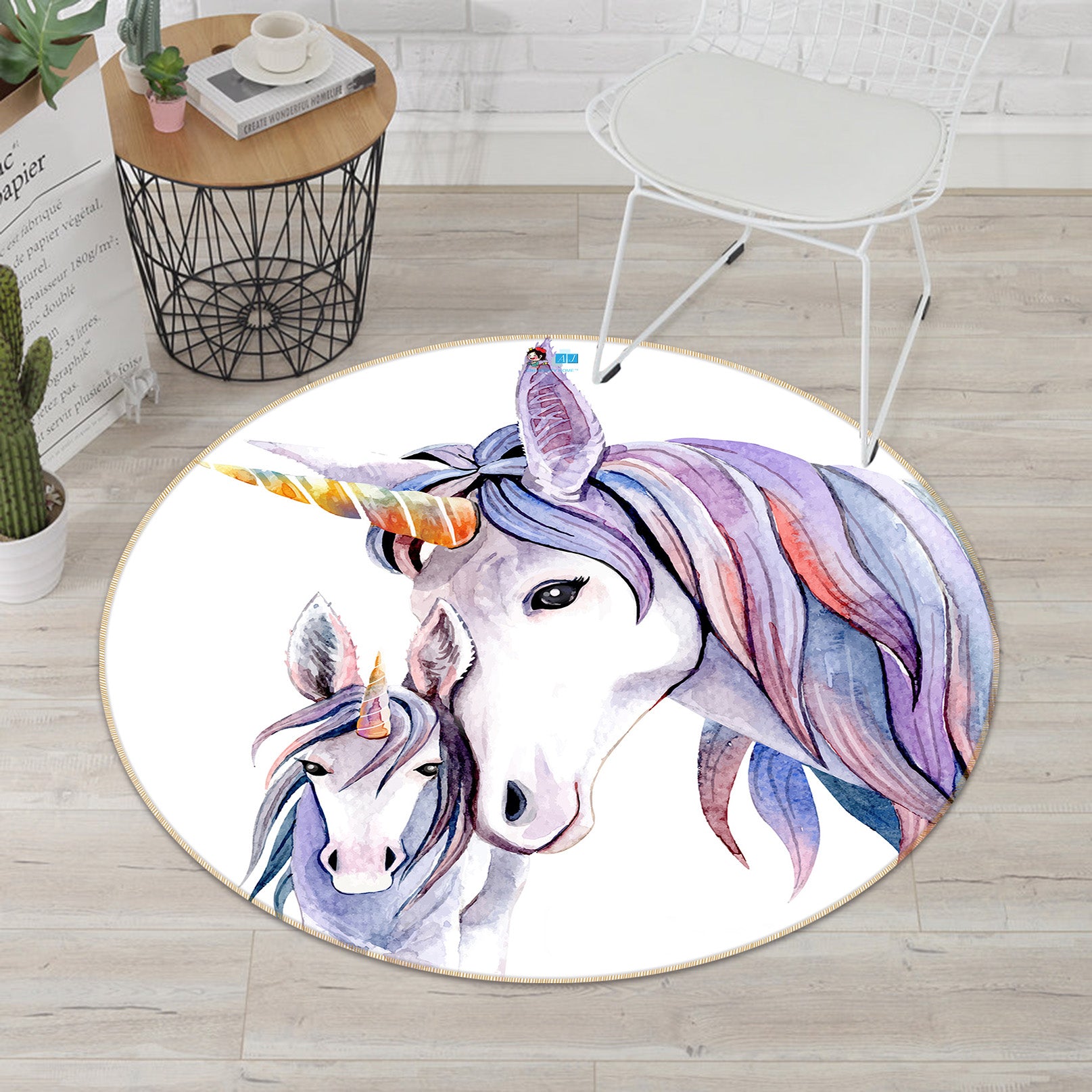 3D Unicorn 74298 Round Non Slip Rug Mat