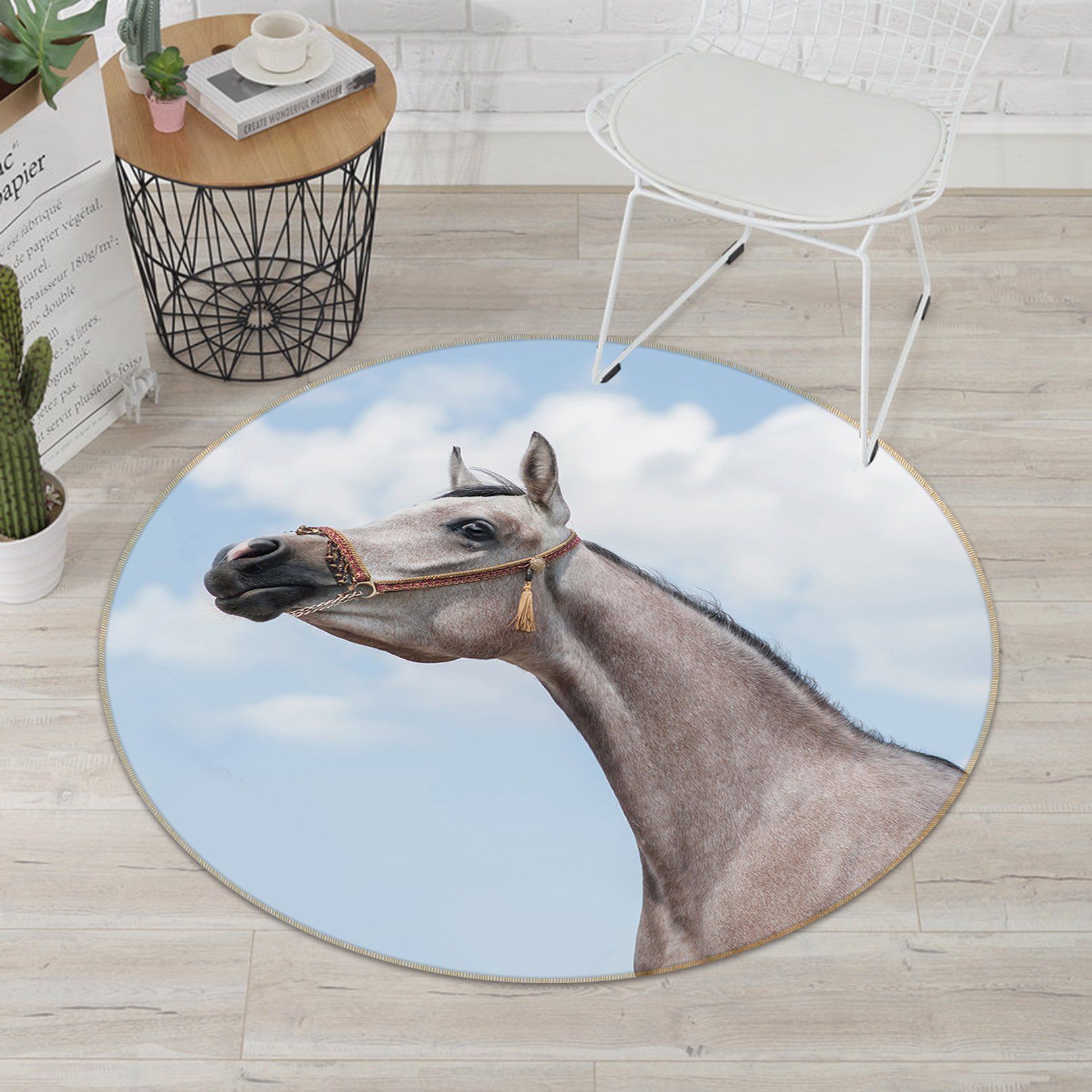 3D Horse Neck 064 Animal Round Non Slip Rug Mat Mat AJ Creativity Home 