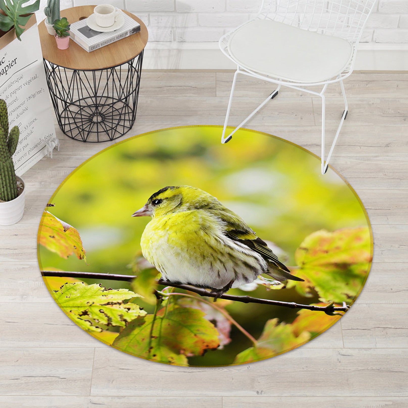 3D Sparrow 37155 Animal Round Non Slip Rug Mat