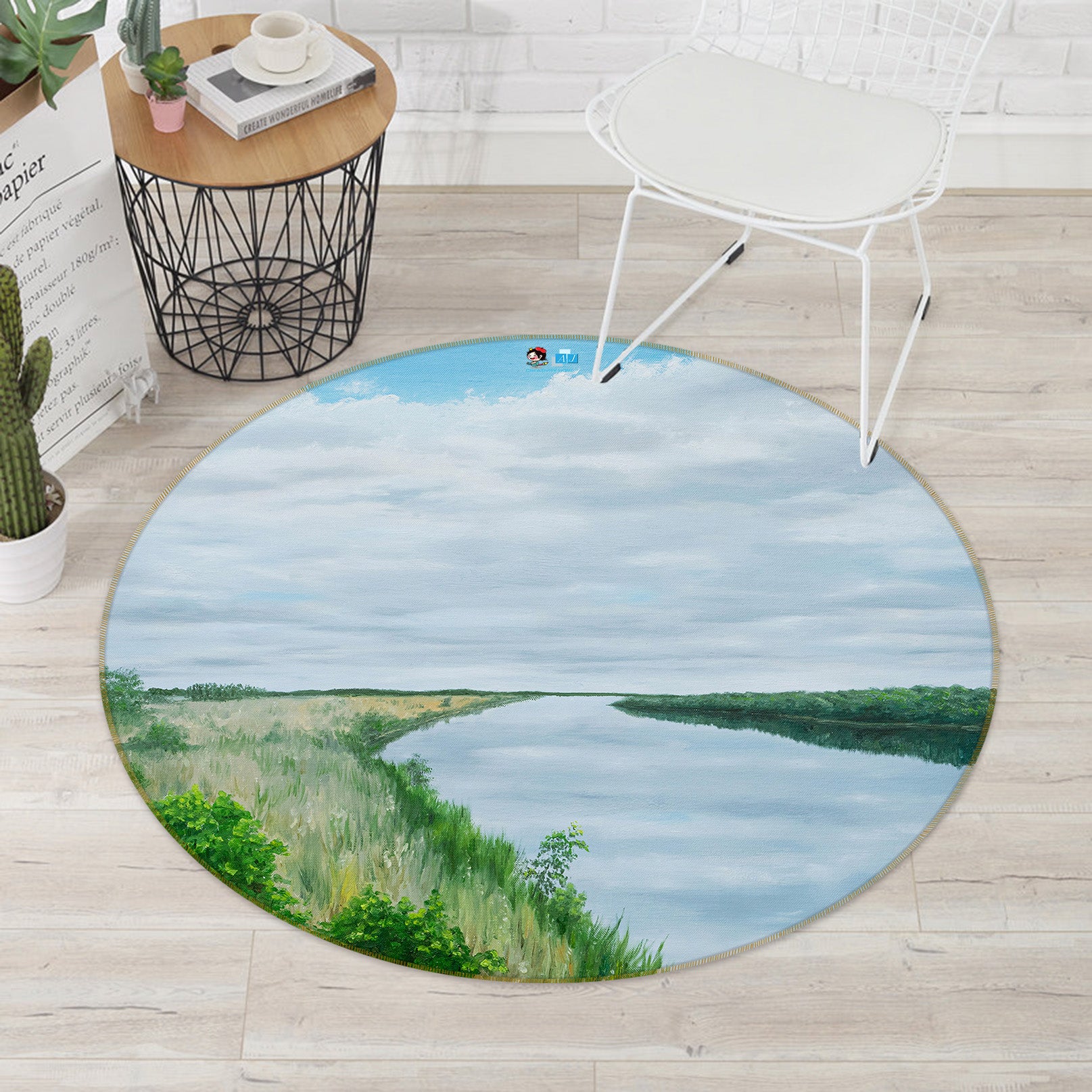 3D River Meadow 18154 Marina Zotova Rug Round Non Slip Rug Mat