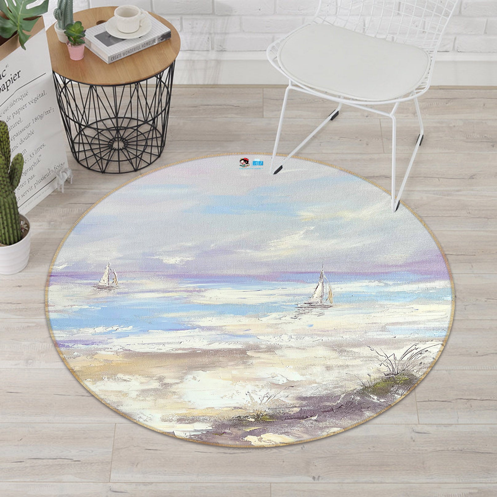 3D Ocean Painting 3875 Skromova Marina Rug Round Non Slip Rug Mat