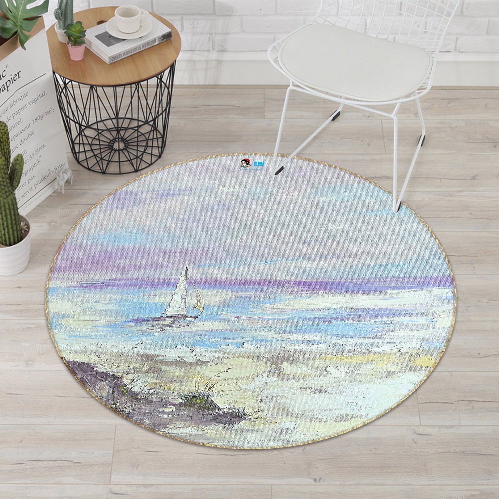 3D Colorful Sea 3873 Skromova Marina Rug Round Non Slip Rug Mat