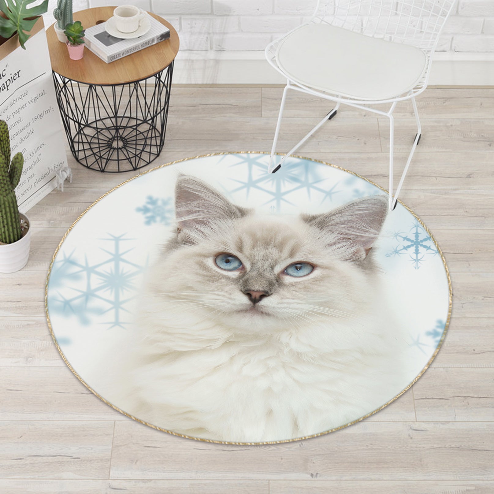 3D Cat 82011 Animal Round Non Slip Rug Mat