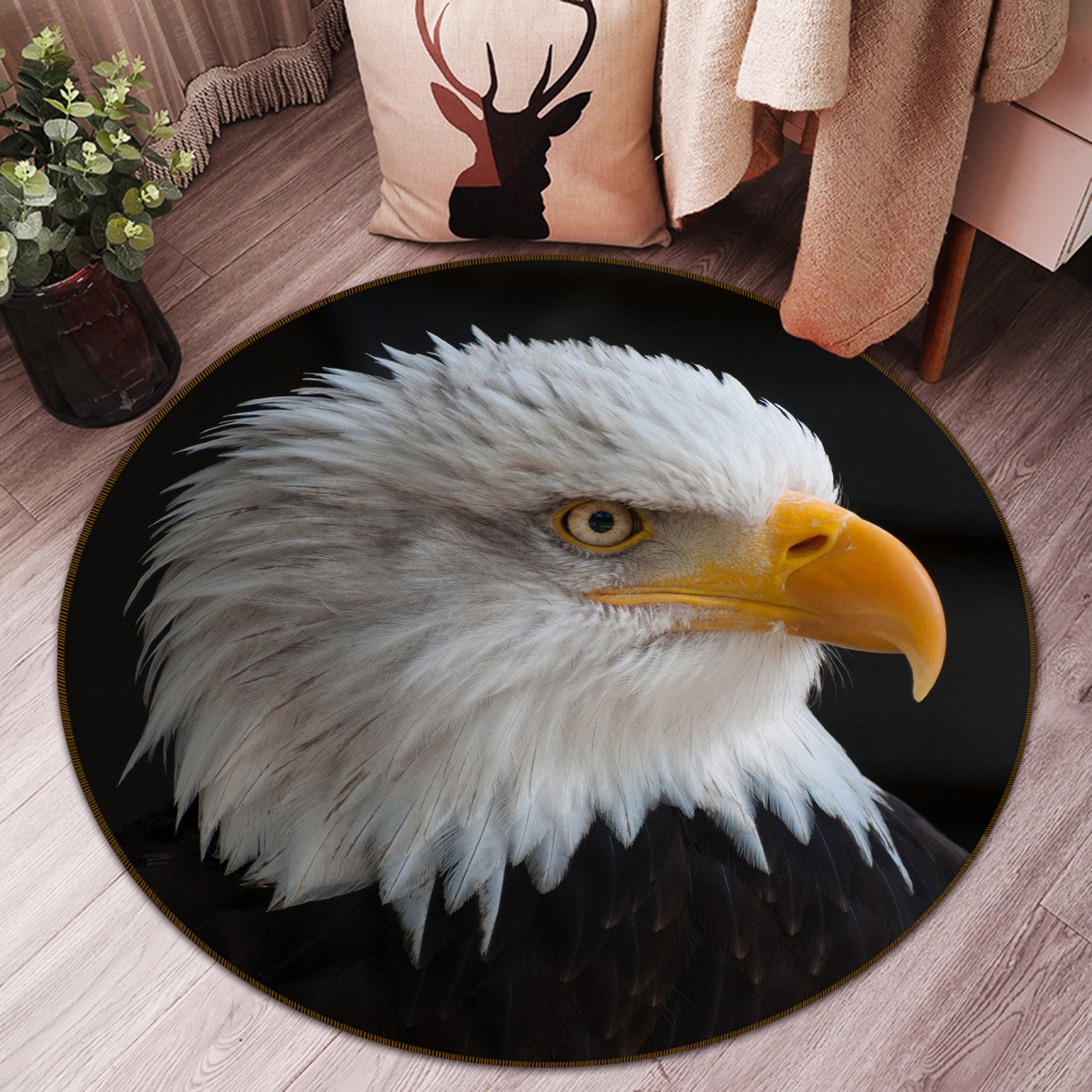 3D Eagle 81275 Animal Round Non Slip Rug Mat