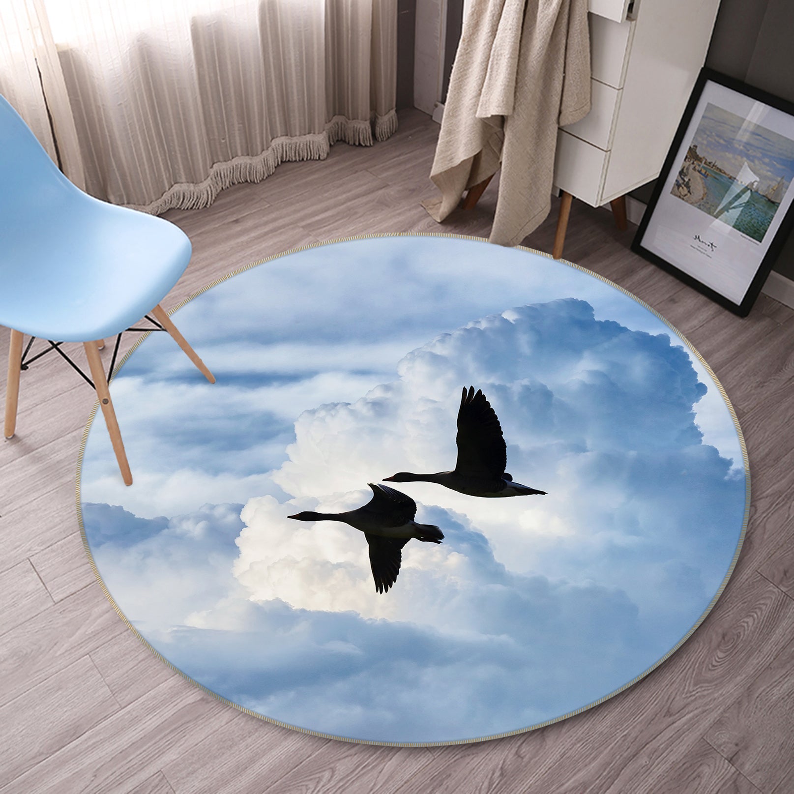 3D Goose 81289 Animal Round Non Slip Rug Mat