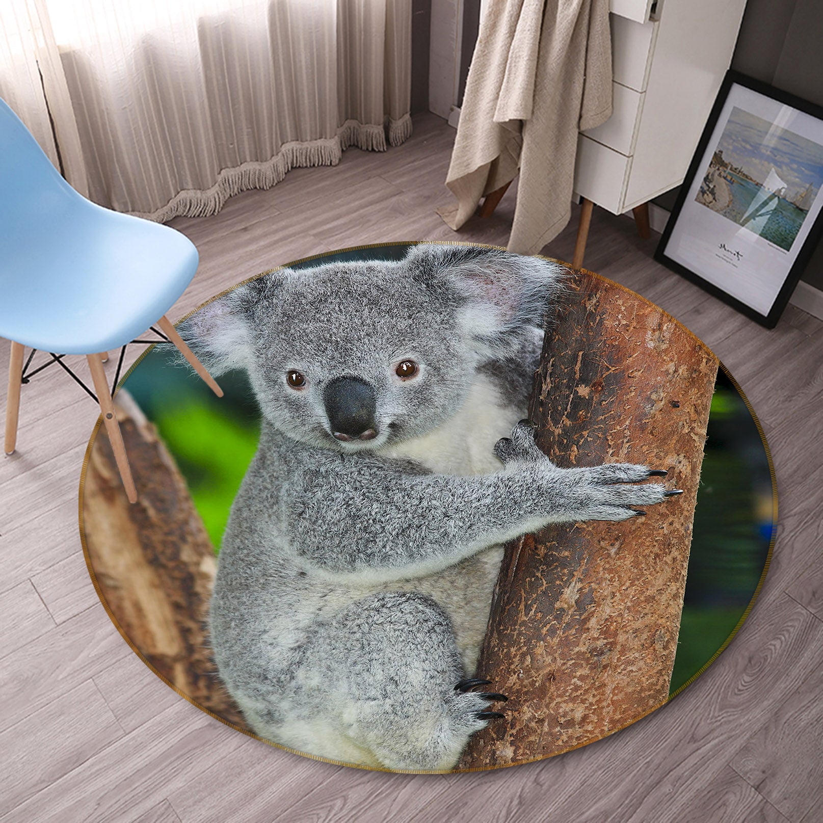 3D Koala 37188 Animal Round Non Slip Rug Mat