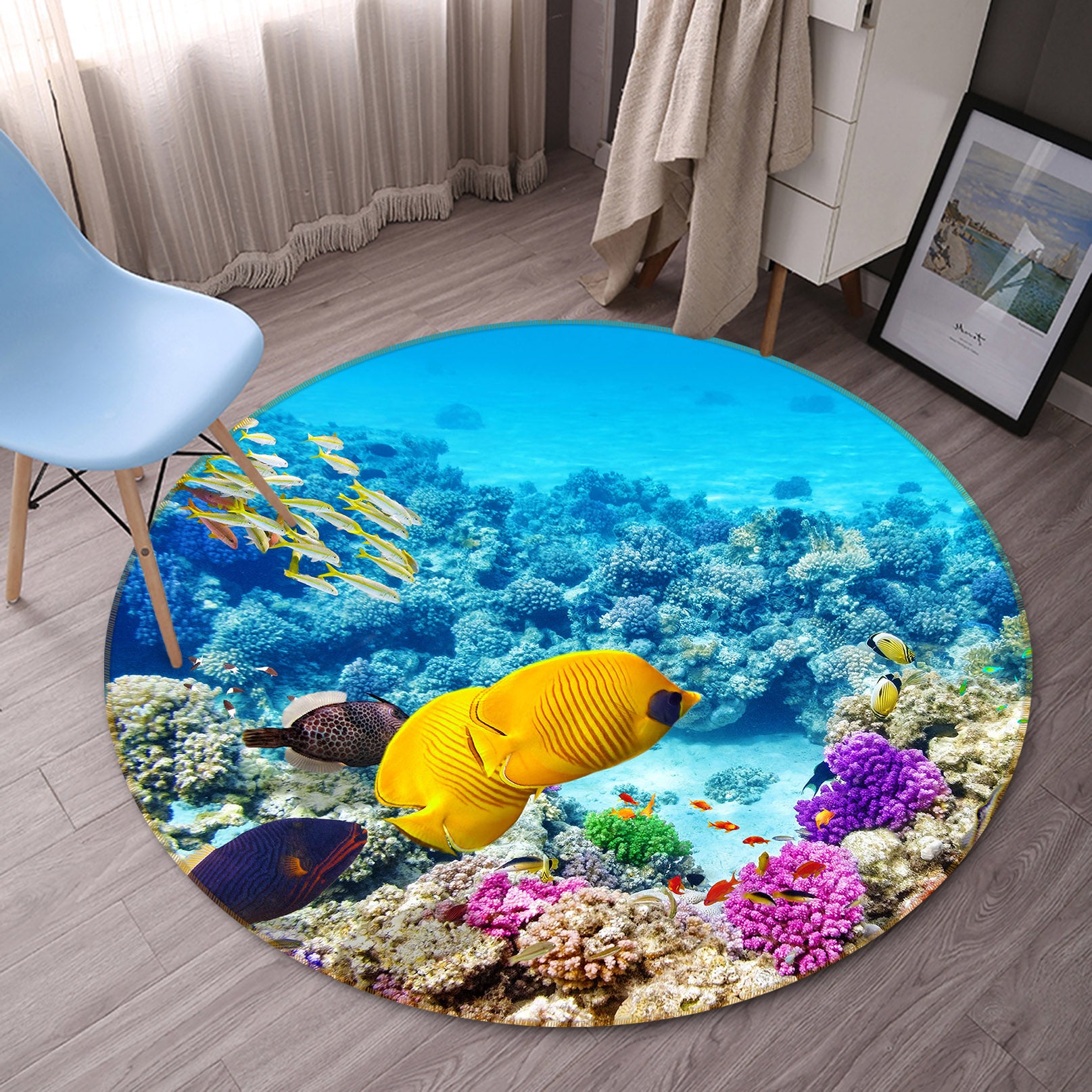 3D Coral 38073 Animal Round Non Slip Rug Mat