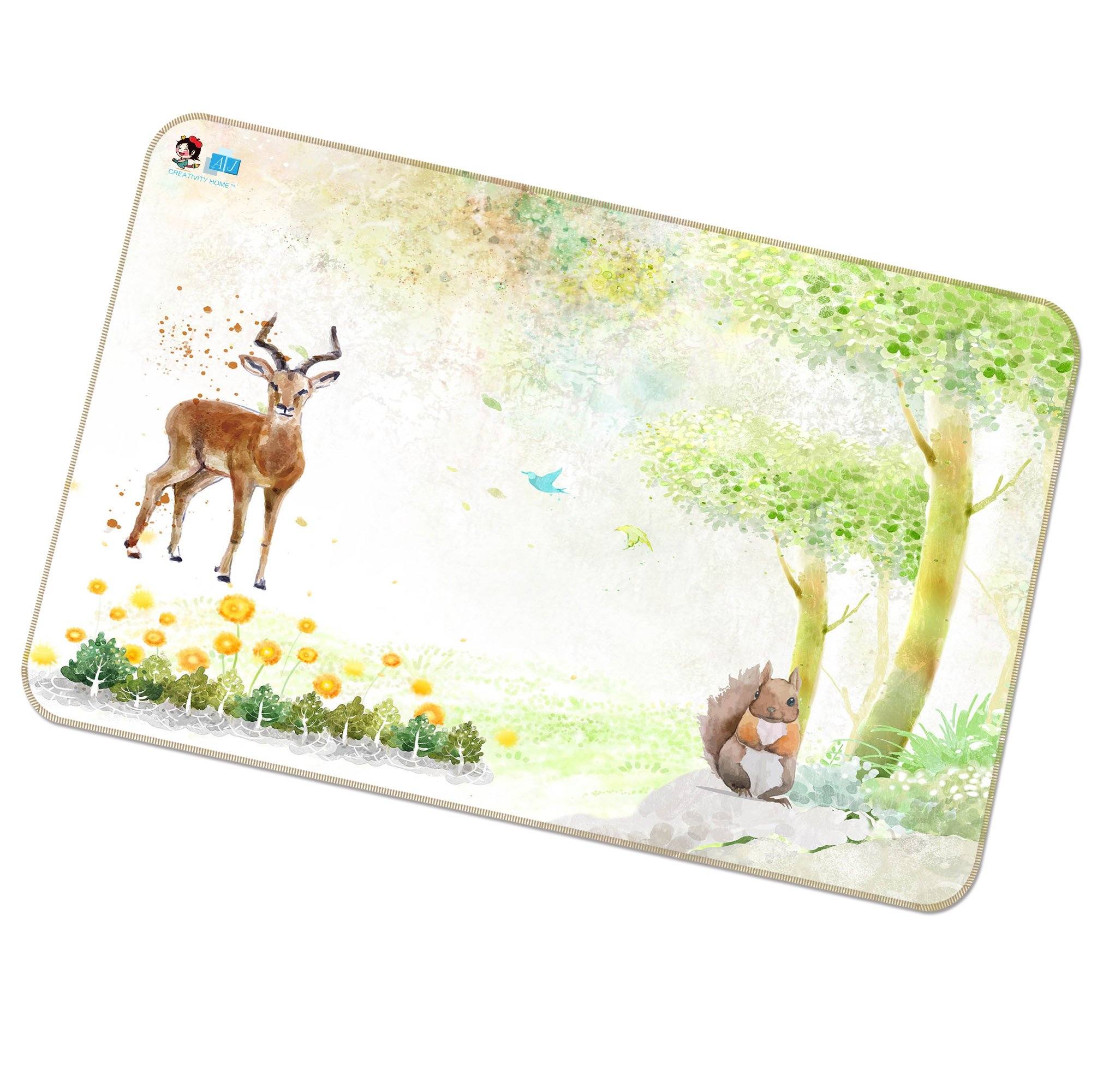 3D Squirrel Deer 351 Non Slip Rug Mat Mat AJ Creativity Home 