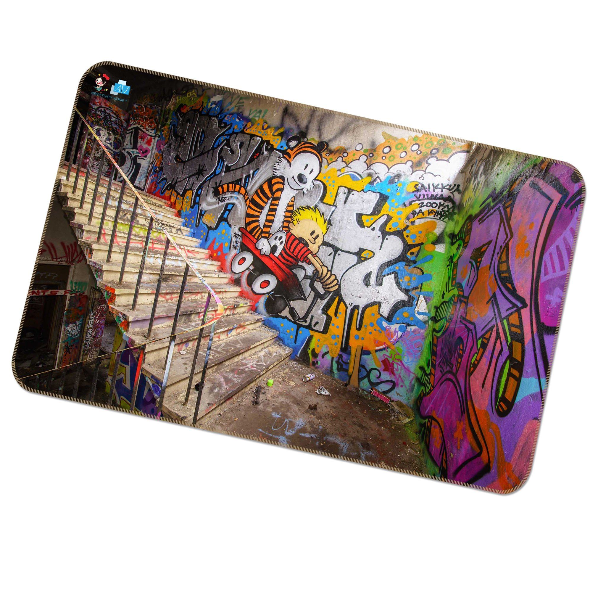 3D Graffiti Stairs 475 Non Slip Rug Mat Mat AJ Creativity Home 