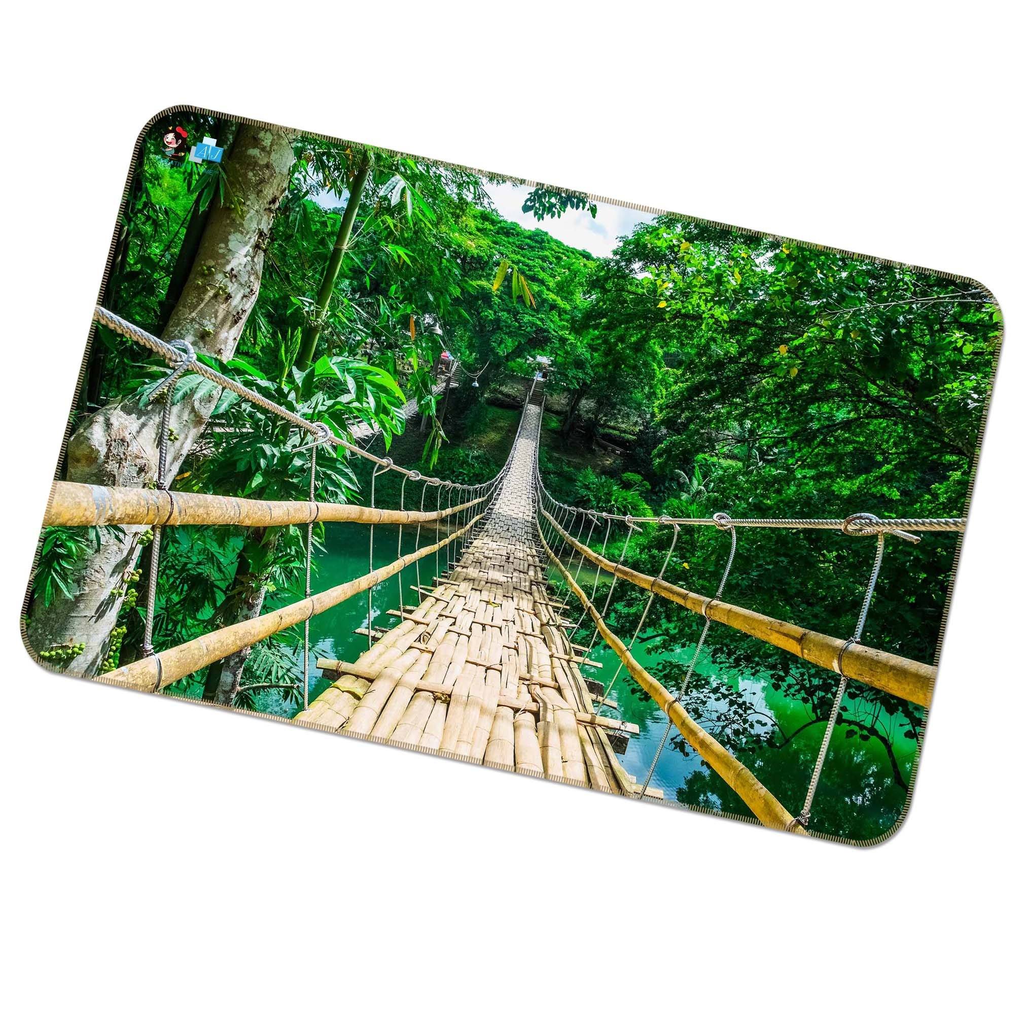 3D Wooden Bridge 518 Non Slip Rug Mat Mat AJ Creativity Home 