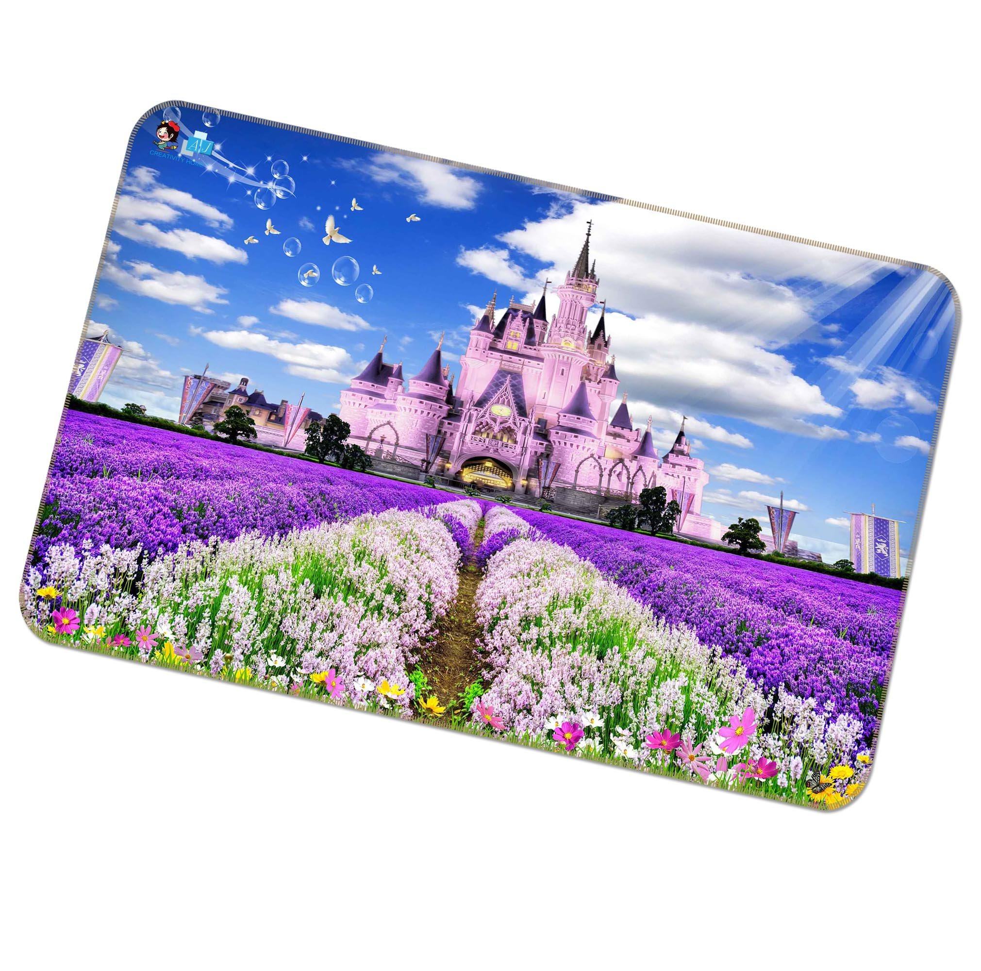 3D Castle Lavender 392 Non Slip Rug Mat Mat AJ Creativity Home 