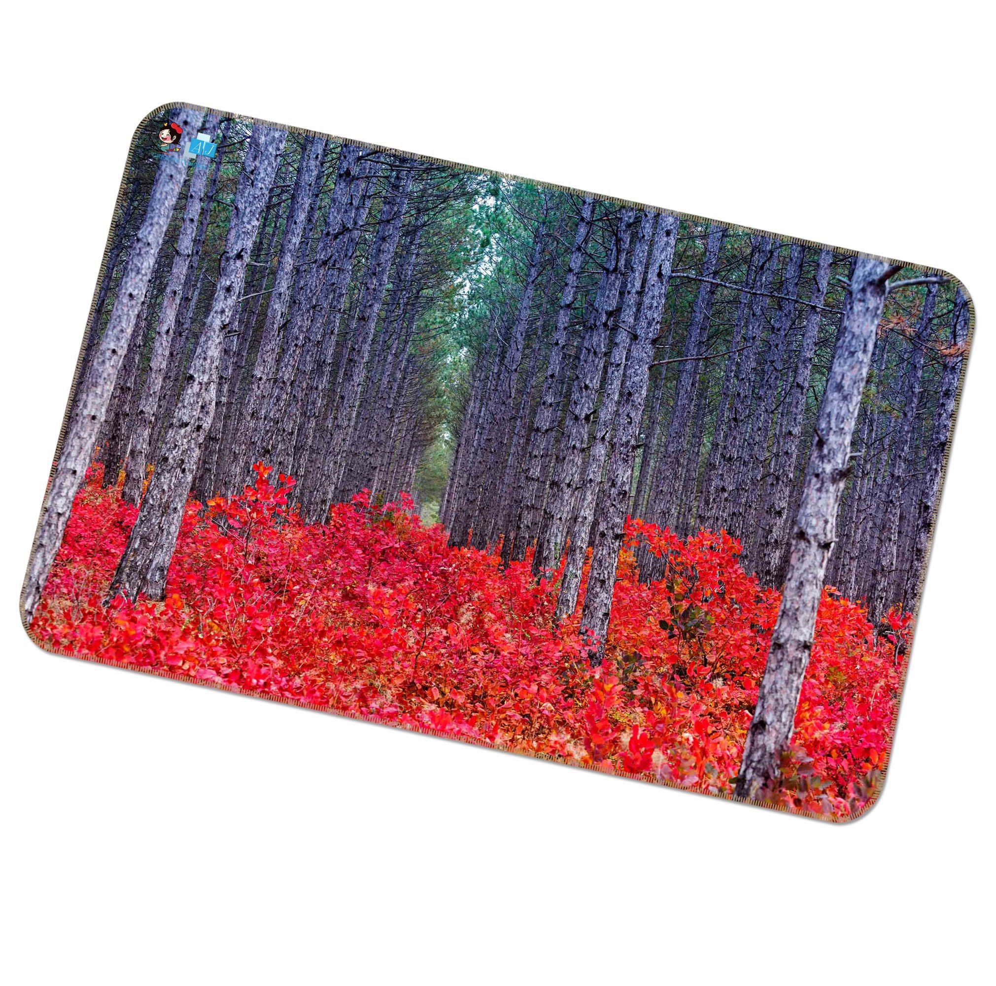 3D Dead Tree Red Leaf 486 Non Slip Rug Mat Mat AJ Creativity Home 