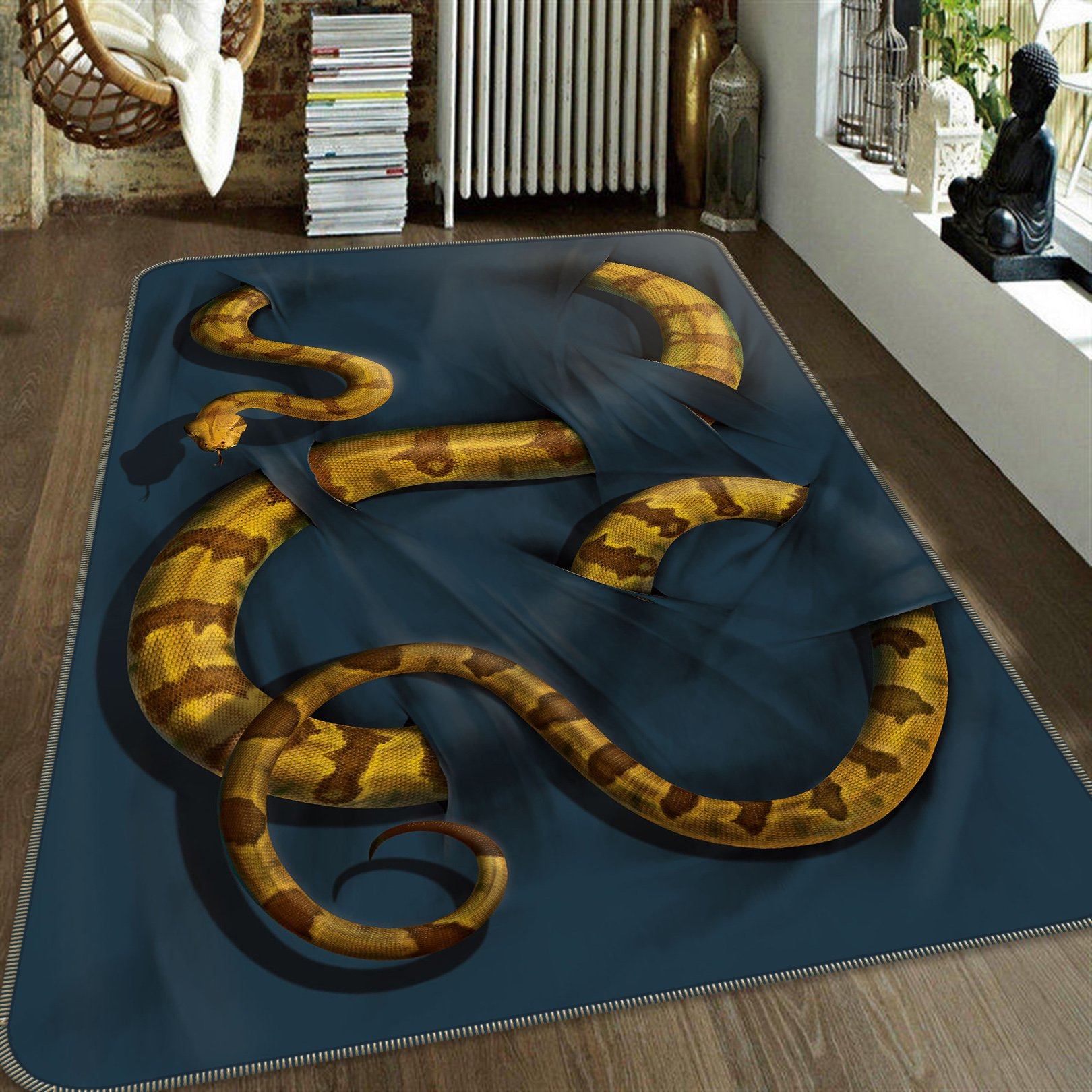 3D Boa Constrictor 1013 Vincent Hie Rug Non Slip Rug Mat Mat AJ Creativity Home 