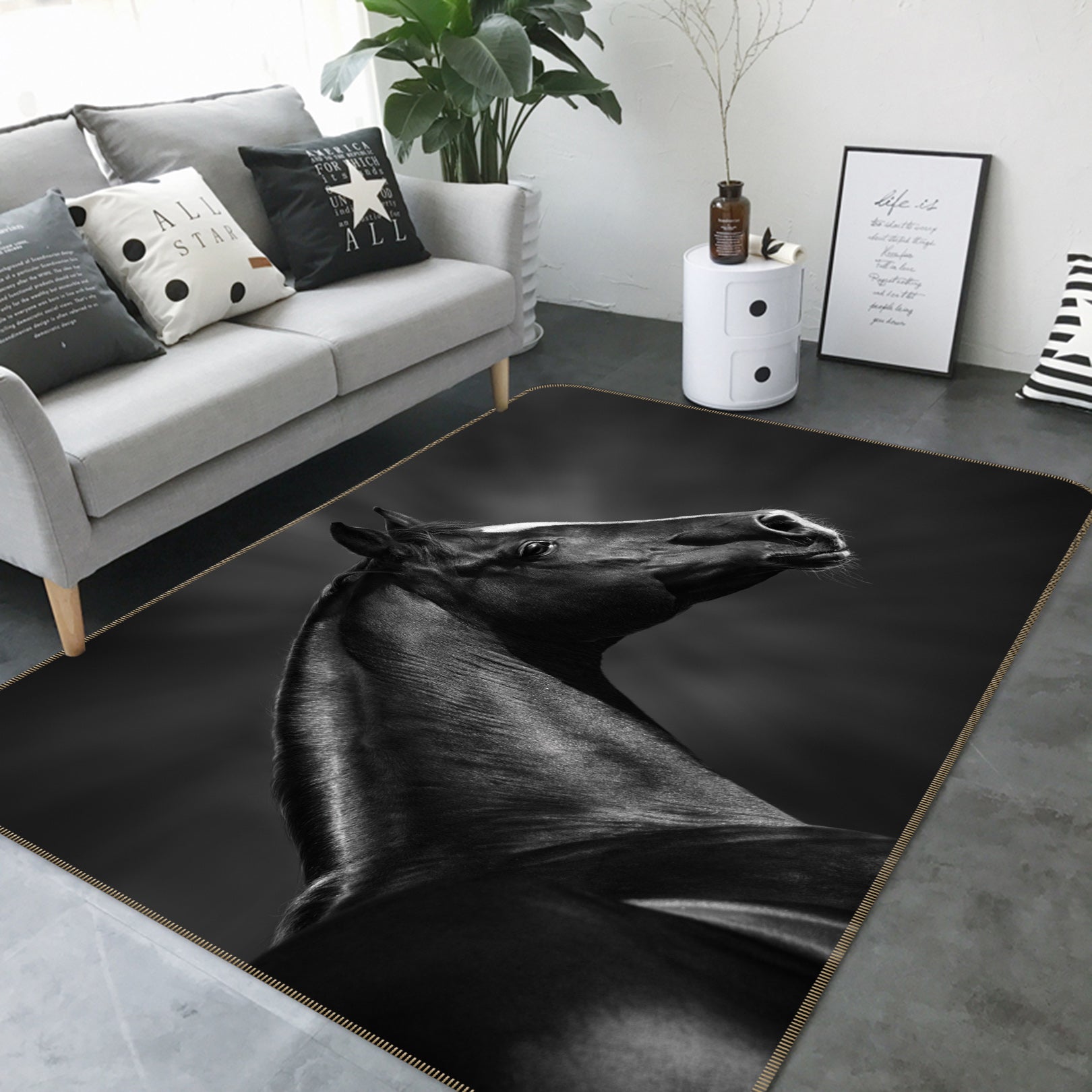 3D Dark Horse 69011 Animal Non Slip Rug Mat