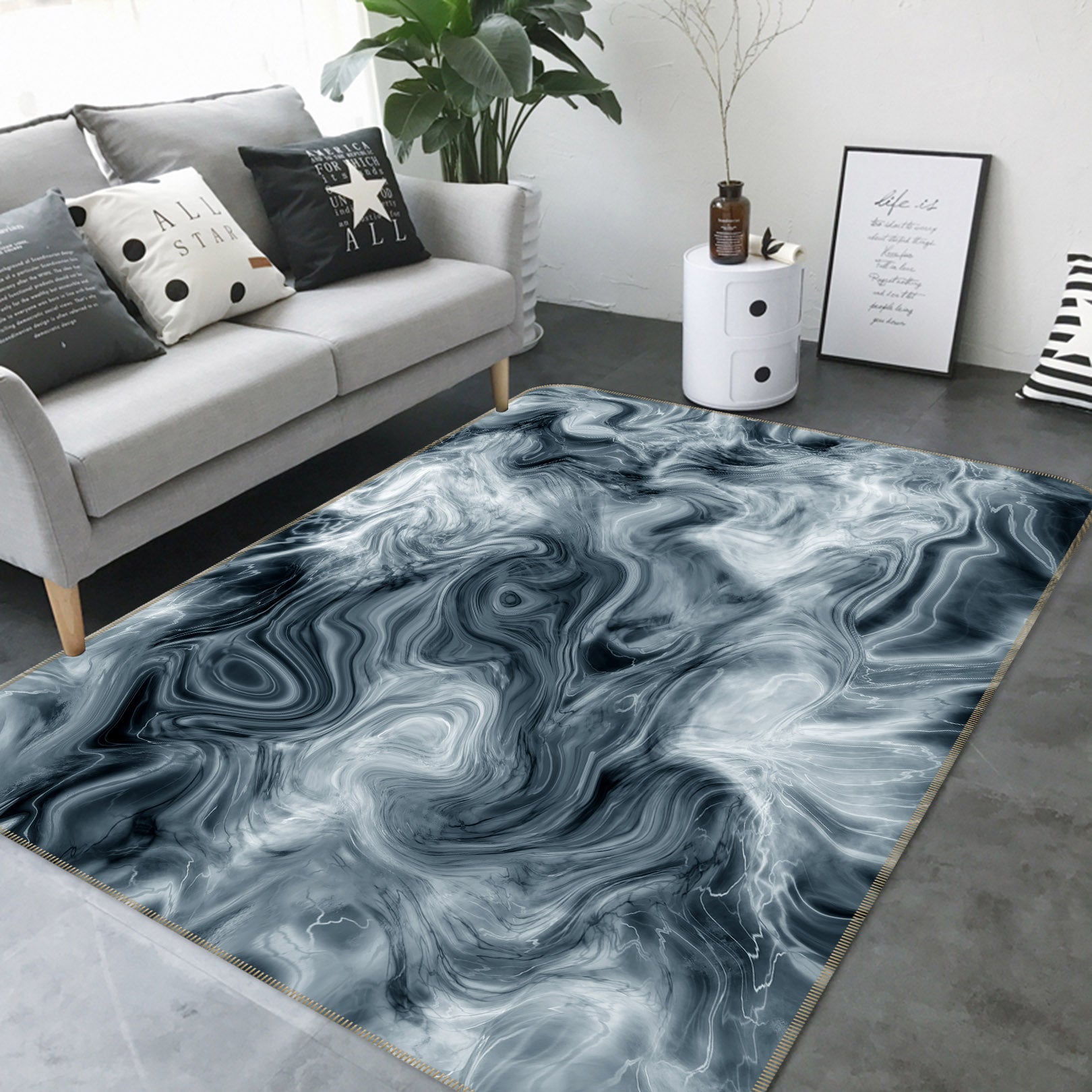 3D Marbling 25212 Non Slip Rug Mat