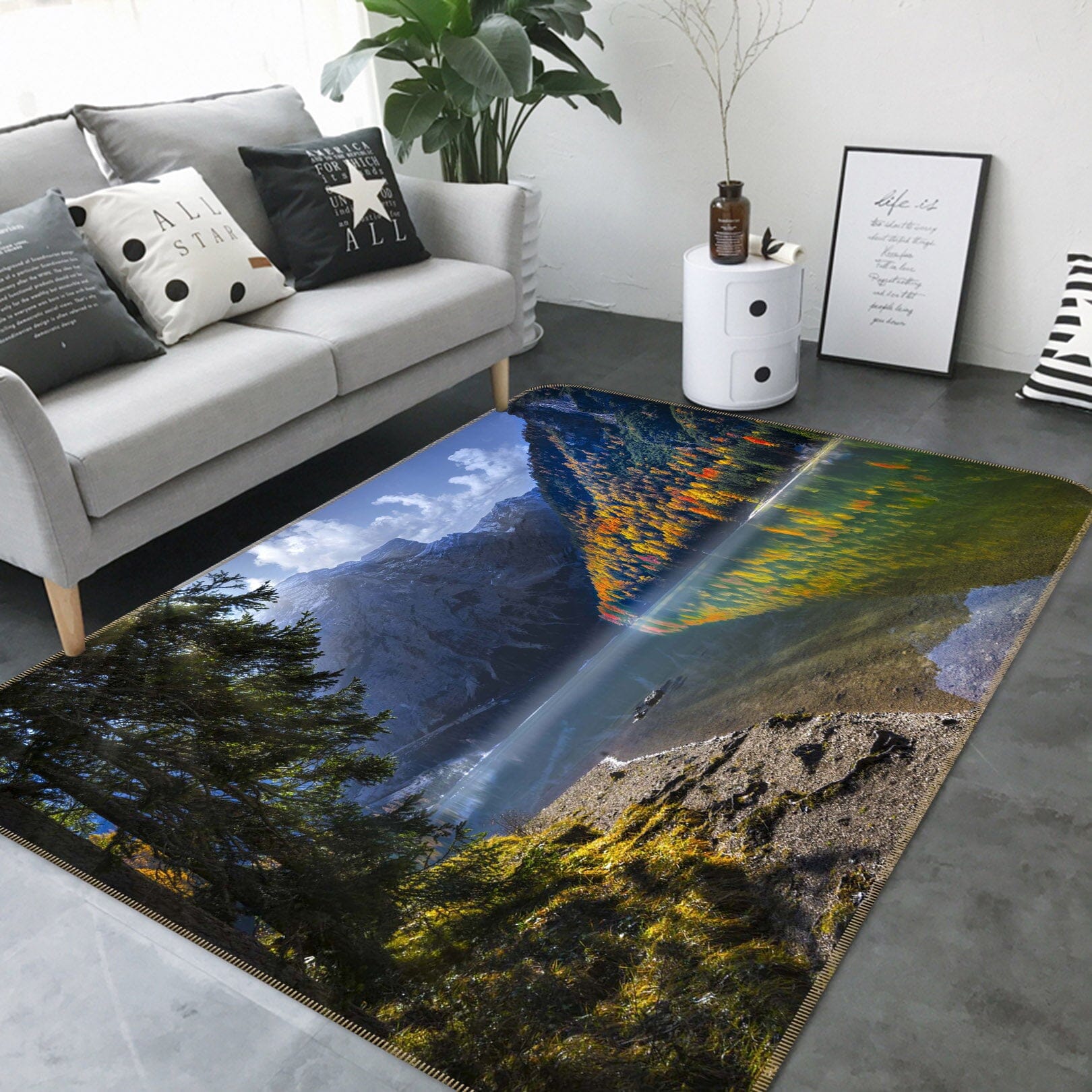 3D Forest Lake 1065 Marco Carmassi Rug Non Slip Rug Mat Mat AJ Creativity Home 