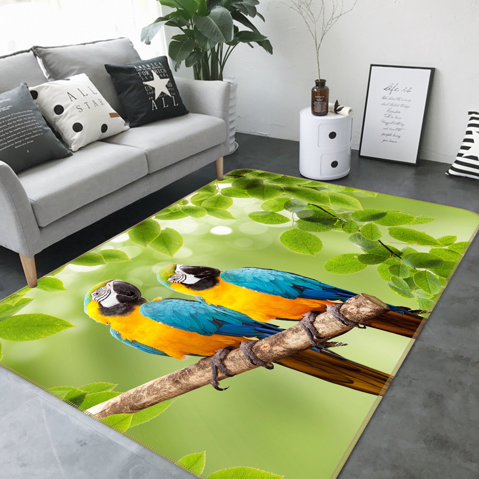 3D Parrot Branch 69012 Animal Non Slip Rug Mat