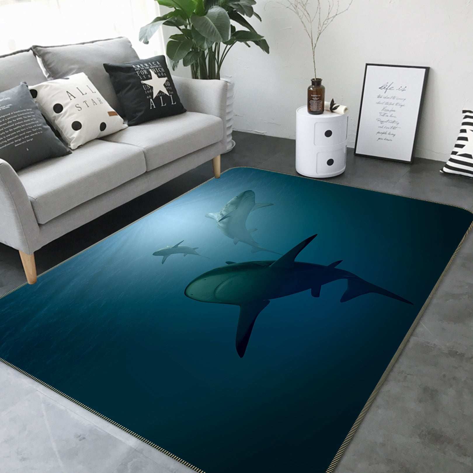 3D Sea Shark 82111 Animal Non Slip Rug Mat