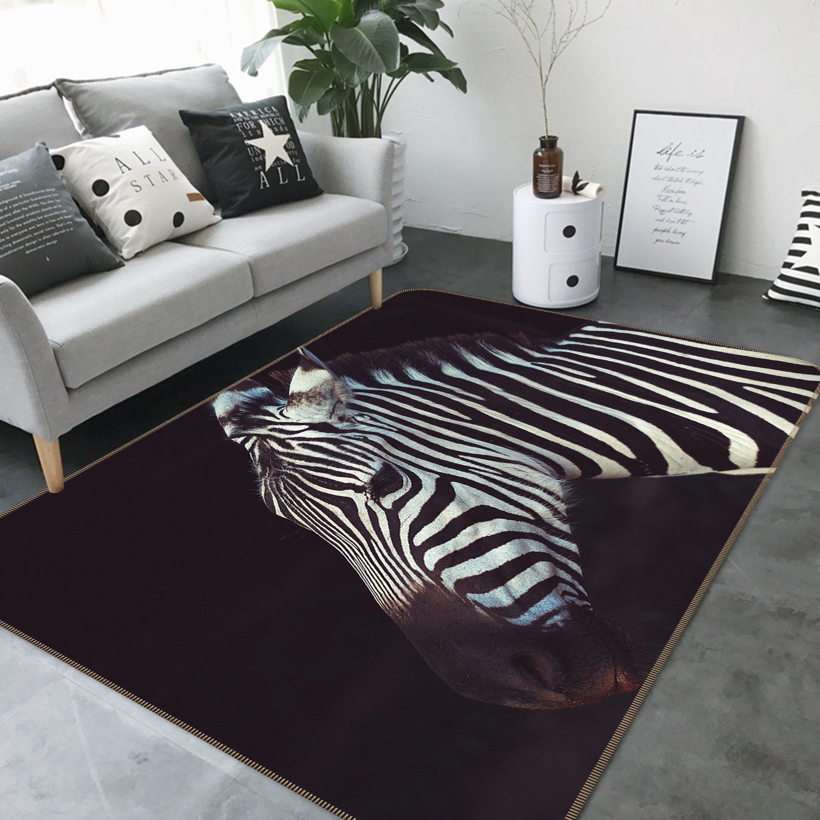 3D Zebra 553 Animal Non Slip Rug Mat Mat AJ Creativity Home 