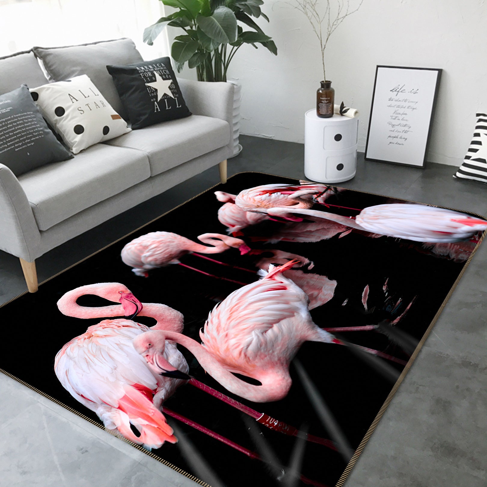 3D Pink Flamingo 82142 Animal Non Slip Rug Mat