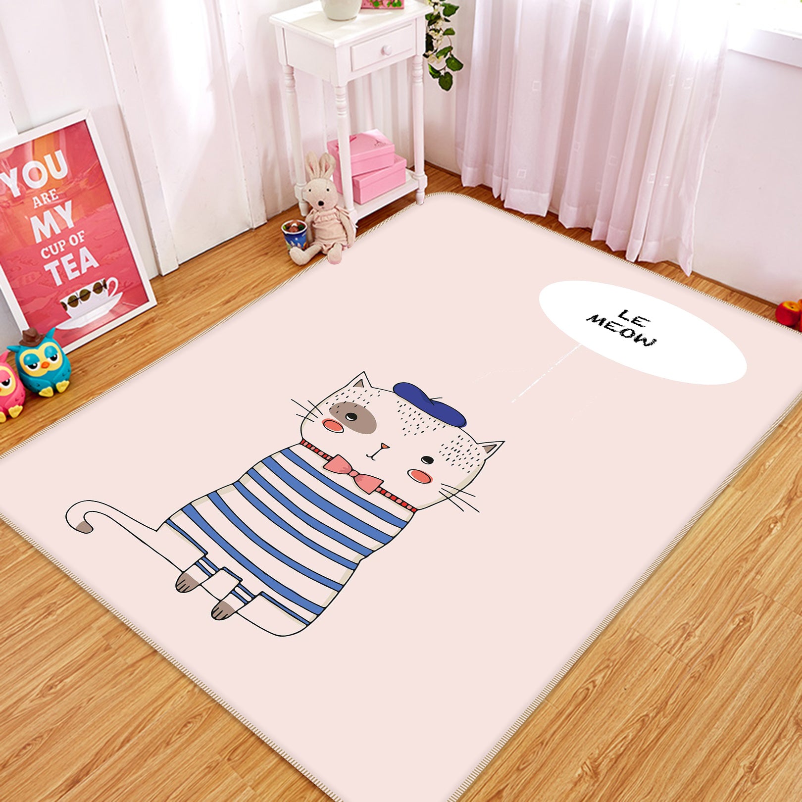 3D Cartoon Kitten 1074 Boris Draschoff Rug Non Slip Rug Mat