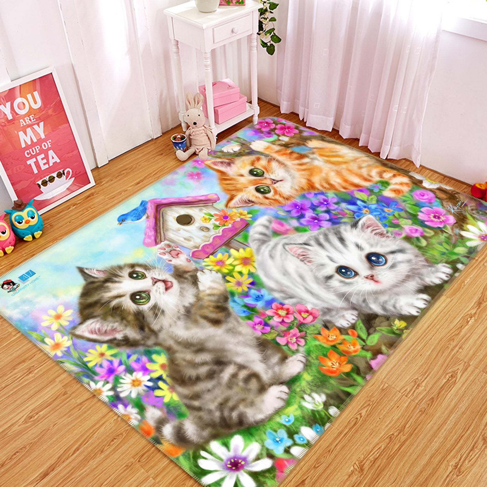 3D Garden Cat 5611 Kayomi Harai Rug Non Slip Rug Mat