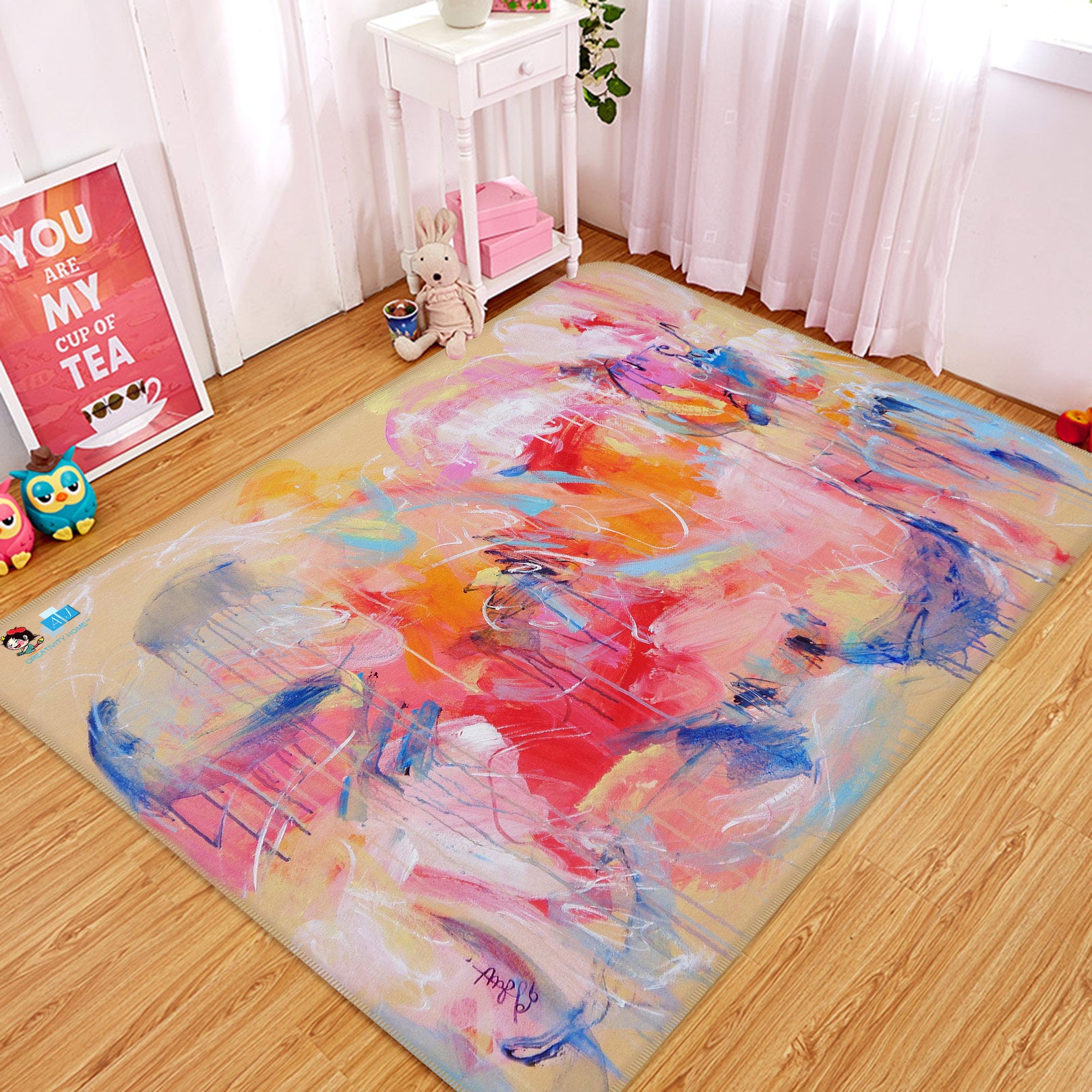 3D Paint Texture 123110 Misako Chida Rug Non Slip Rug Mat