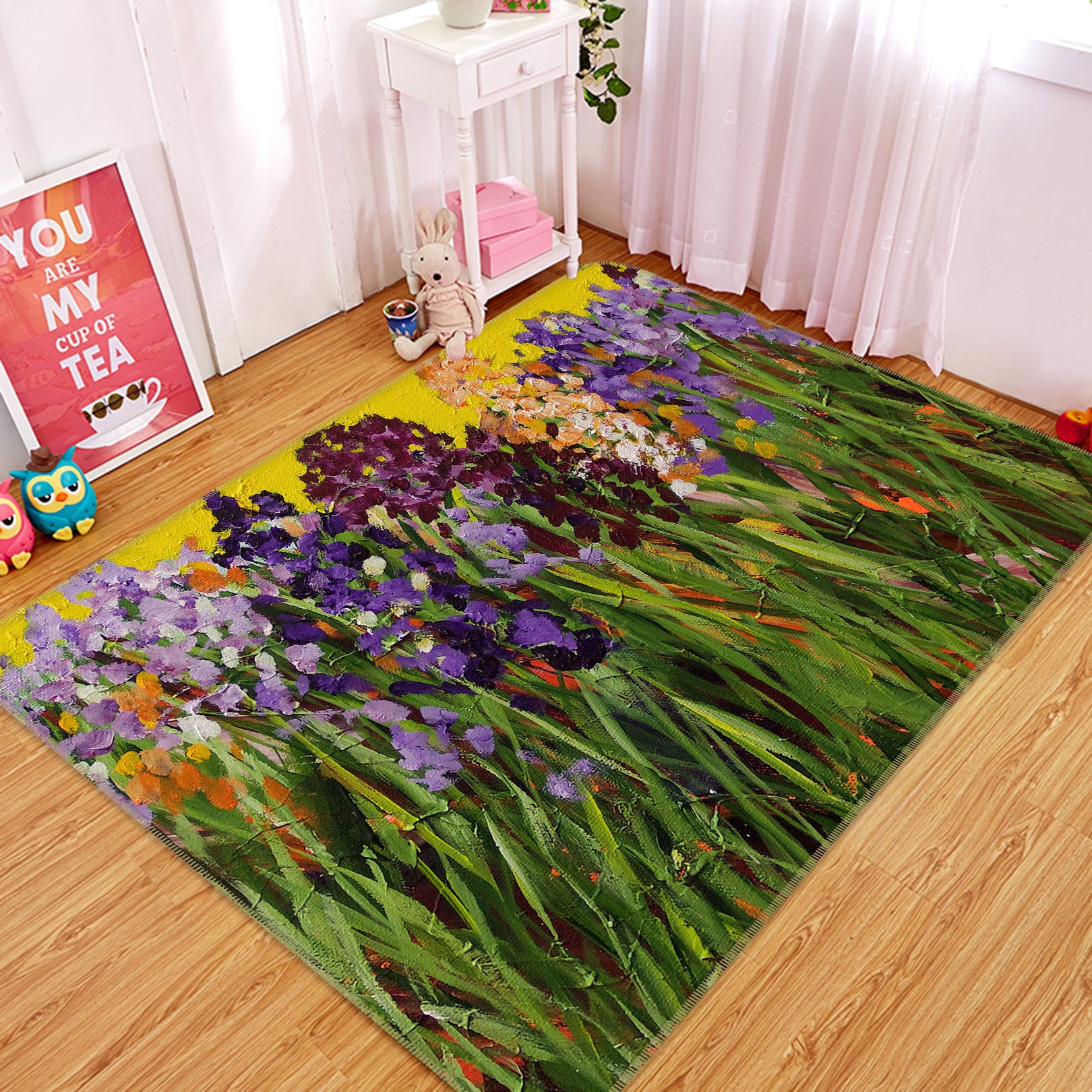 3D Wildflowers Bloom 1107 Allan P. Friedlander Rug Non Slip Rug Mat