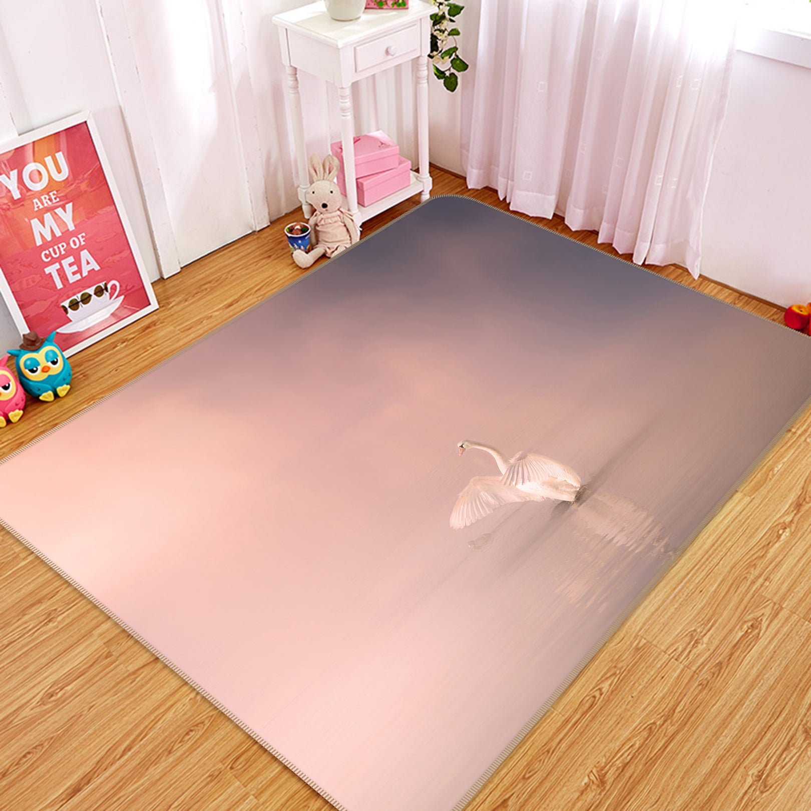 3D Lake Swan 82160 Animal Non Slip Rug Mat