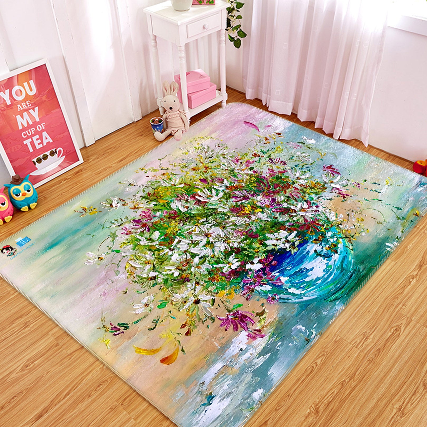 3D Beautiful Bouquet 1229 Skromova Marina Rug Non Slip Rug Mat