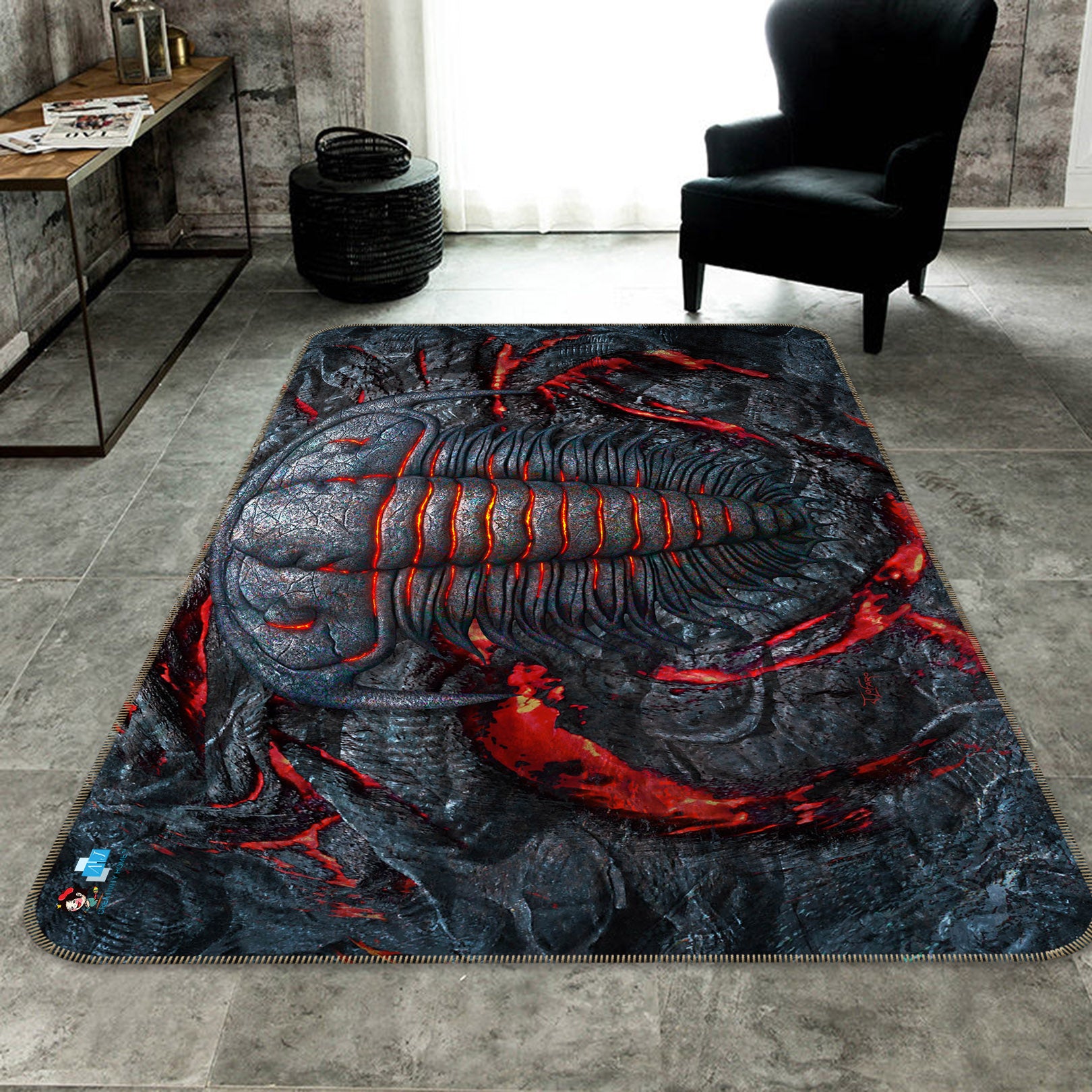 3D Permian Heat 85076 Jerry LoFaro Rug Non Slip Rug Mat