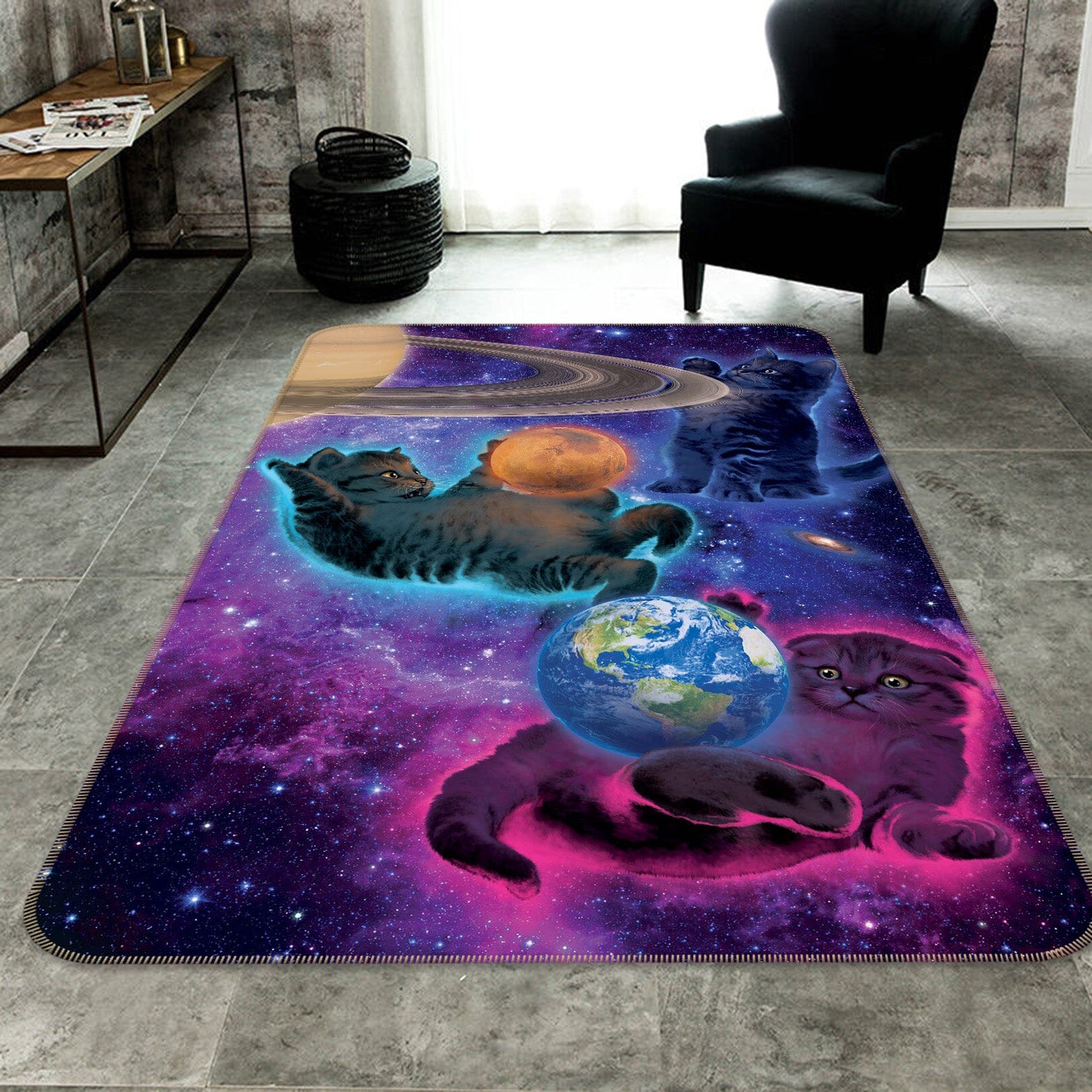 3D Cosmic Kittens 1025 Vincent Hie Rug Non Slip Rug Mat Mat AJ Creativity Home 