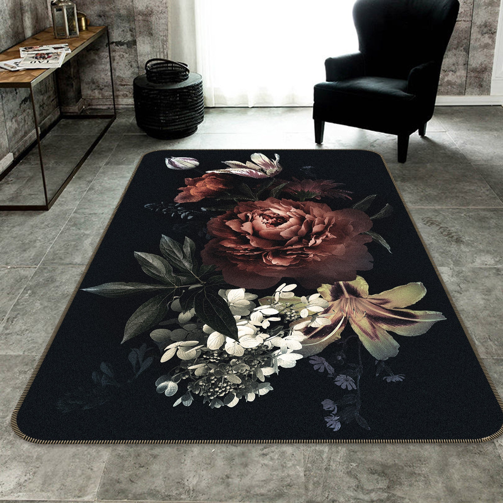 3D Bouquet 26081 Non Slip Rug Mat