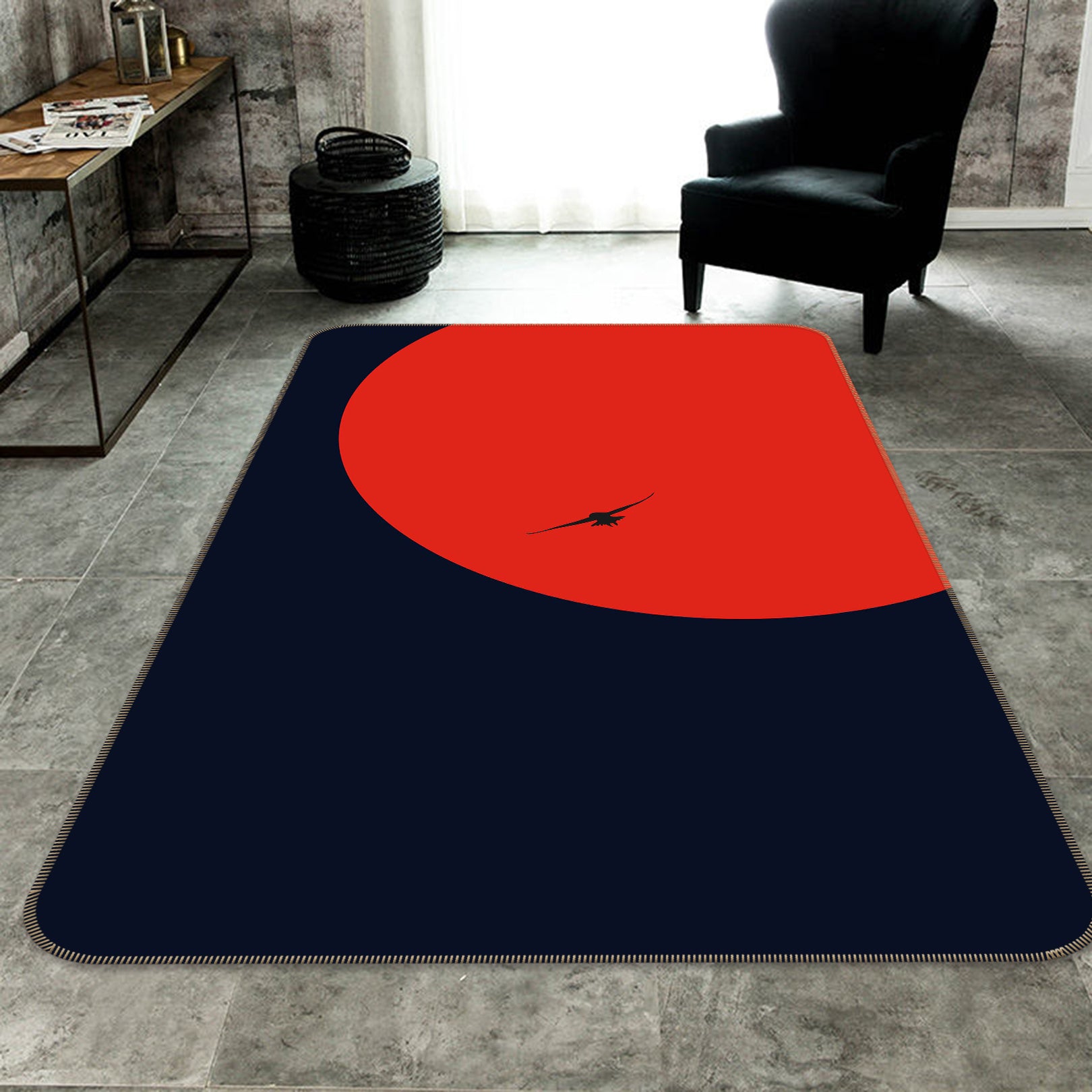 3D Red Sun Eagle 1091 Boris Draschoff Rug Non Slip Rug Mat