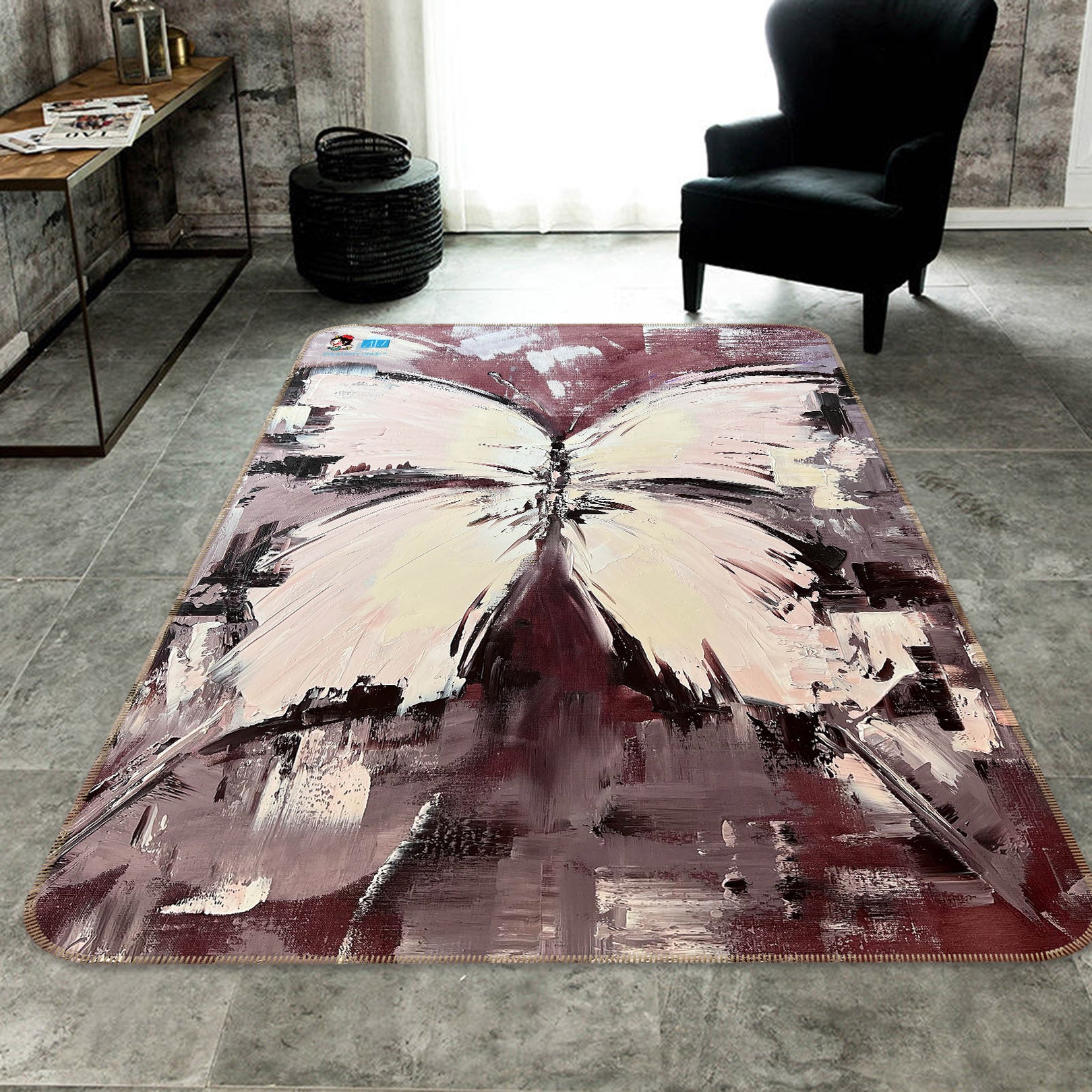 3D Painted Butterfly 3846 Skromova Marina Rug Non Slip Rug Mat