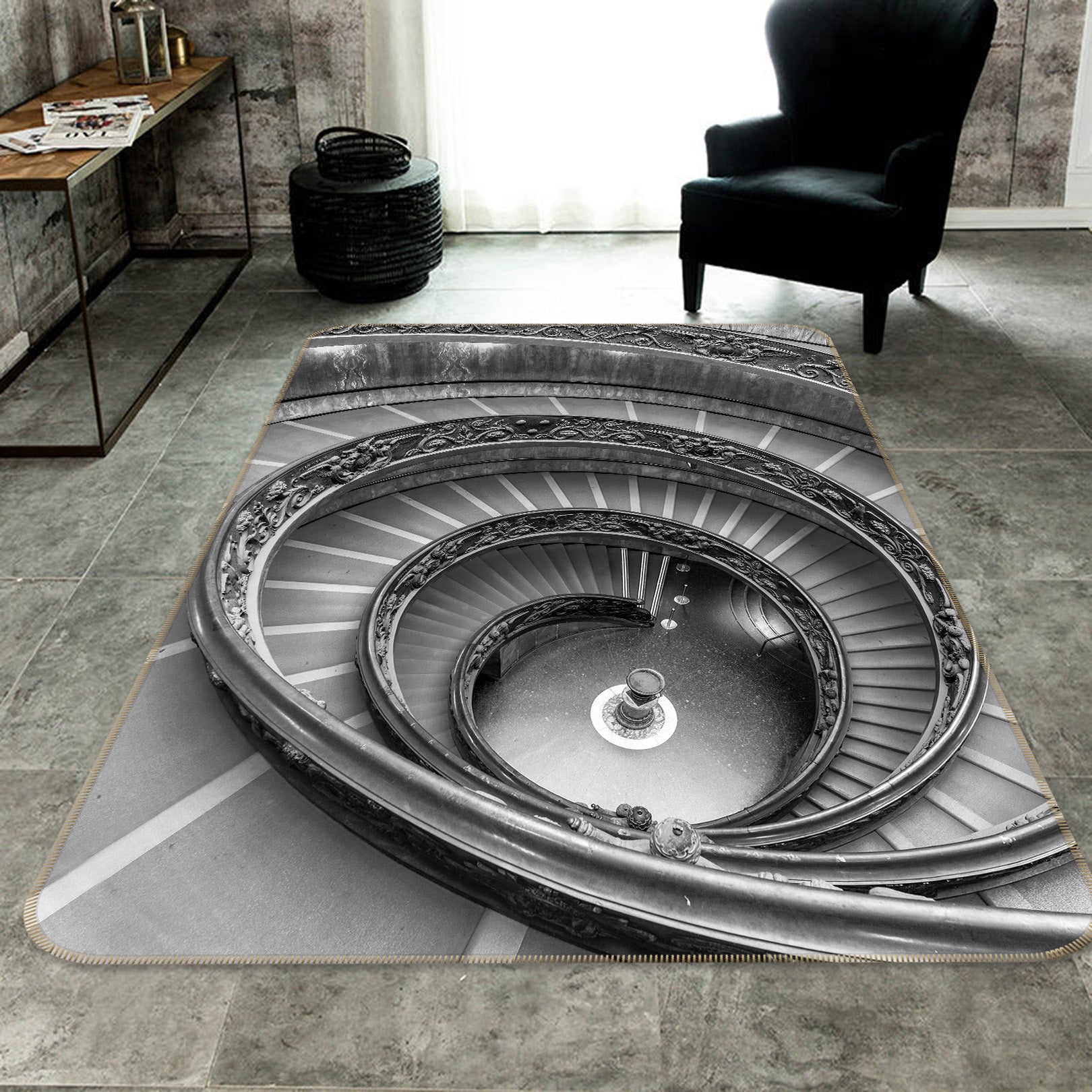 3D Spiral Staircase 188 Assaf Frank Rug Non Slip Rug Mat