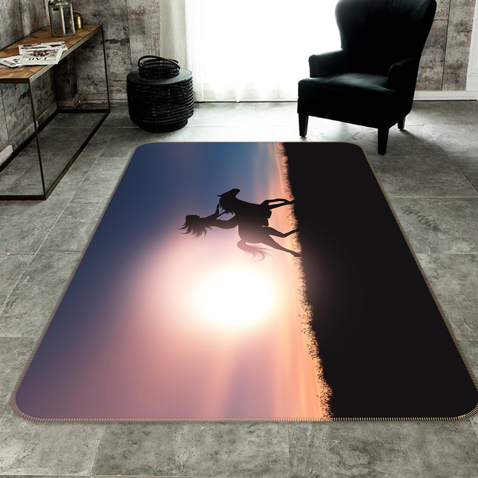 3D Horse Riding 82065 Animal Non Slip Rug Mat